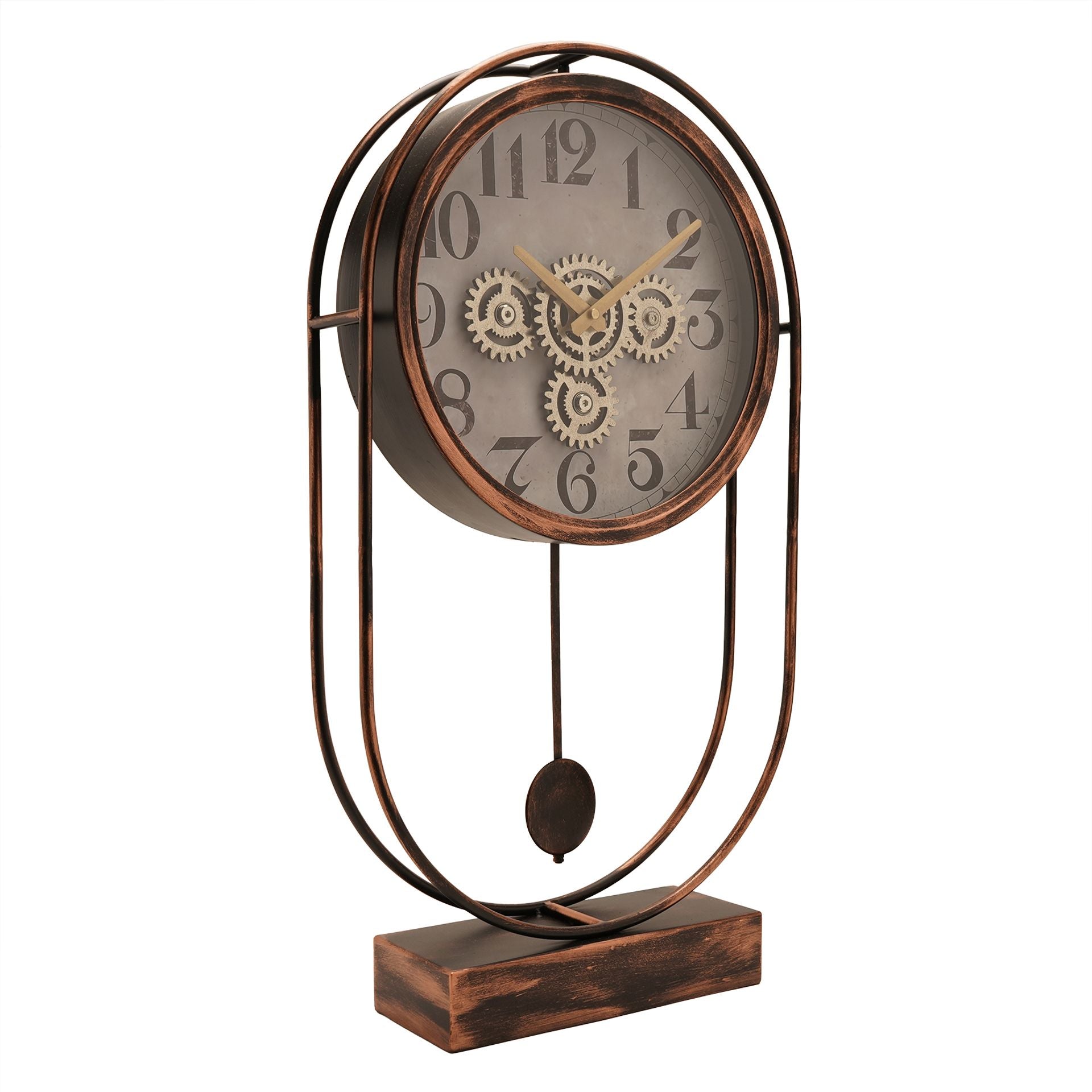 Wm Widdop Moving Gear Pendulum Mantel Clock - 63cm
