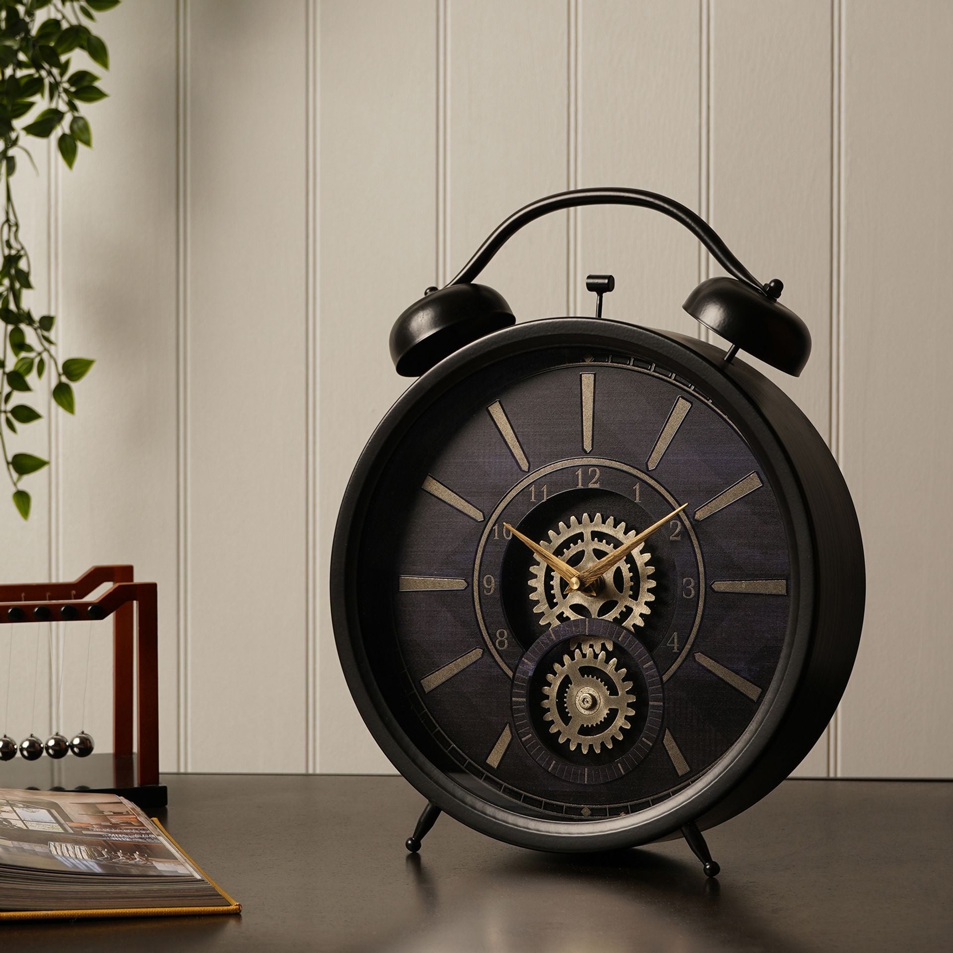 Wm Widdop Moving Gear Mantel Clock - 45cm