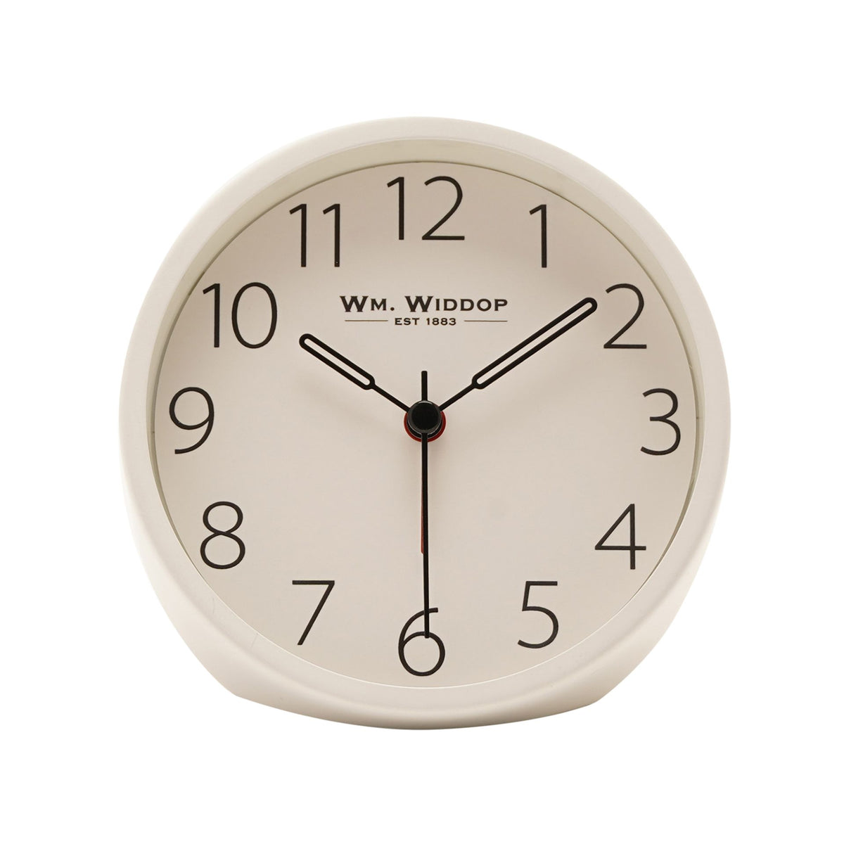 Wm Widdop Round Metal Alarm Clock 11cm - White