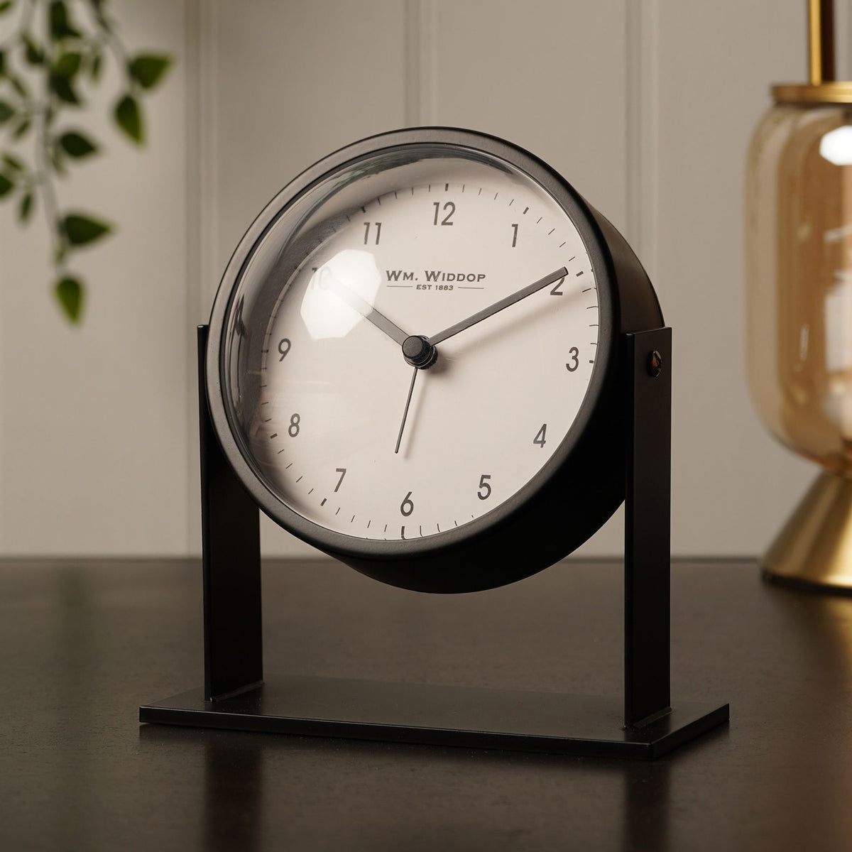 Wm Widdop Adjustable Metal Alarm Clock 14cm - Black