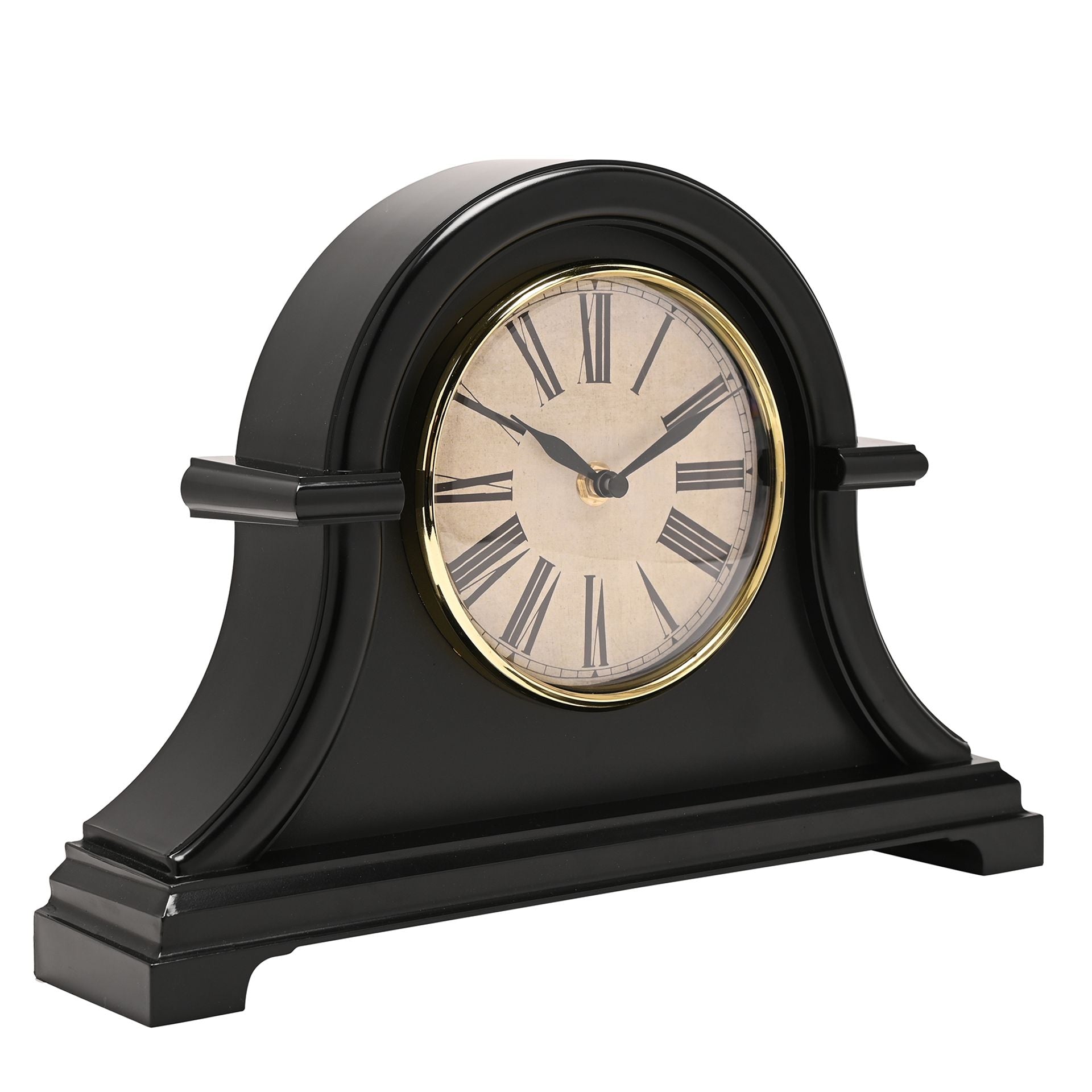 Hometime Broken Arch Mantel Clock Black