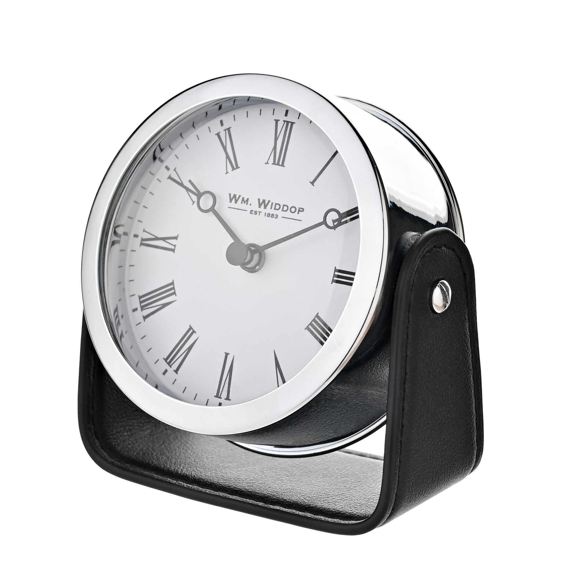 Wm. Widdop Silver Mantel Clock On Stand