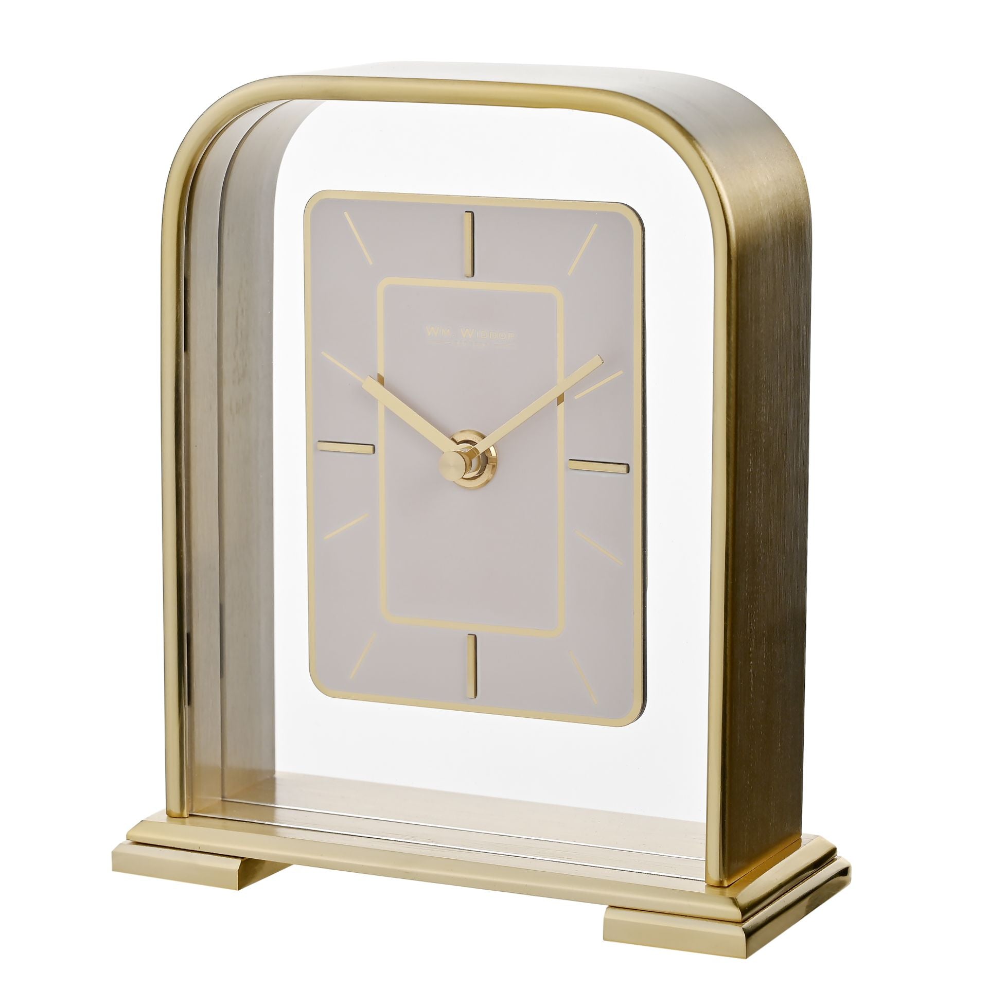 Wm. Widdop Gold Arched Portrait Mantel Clock