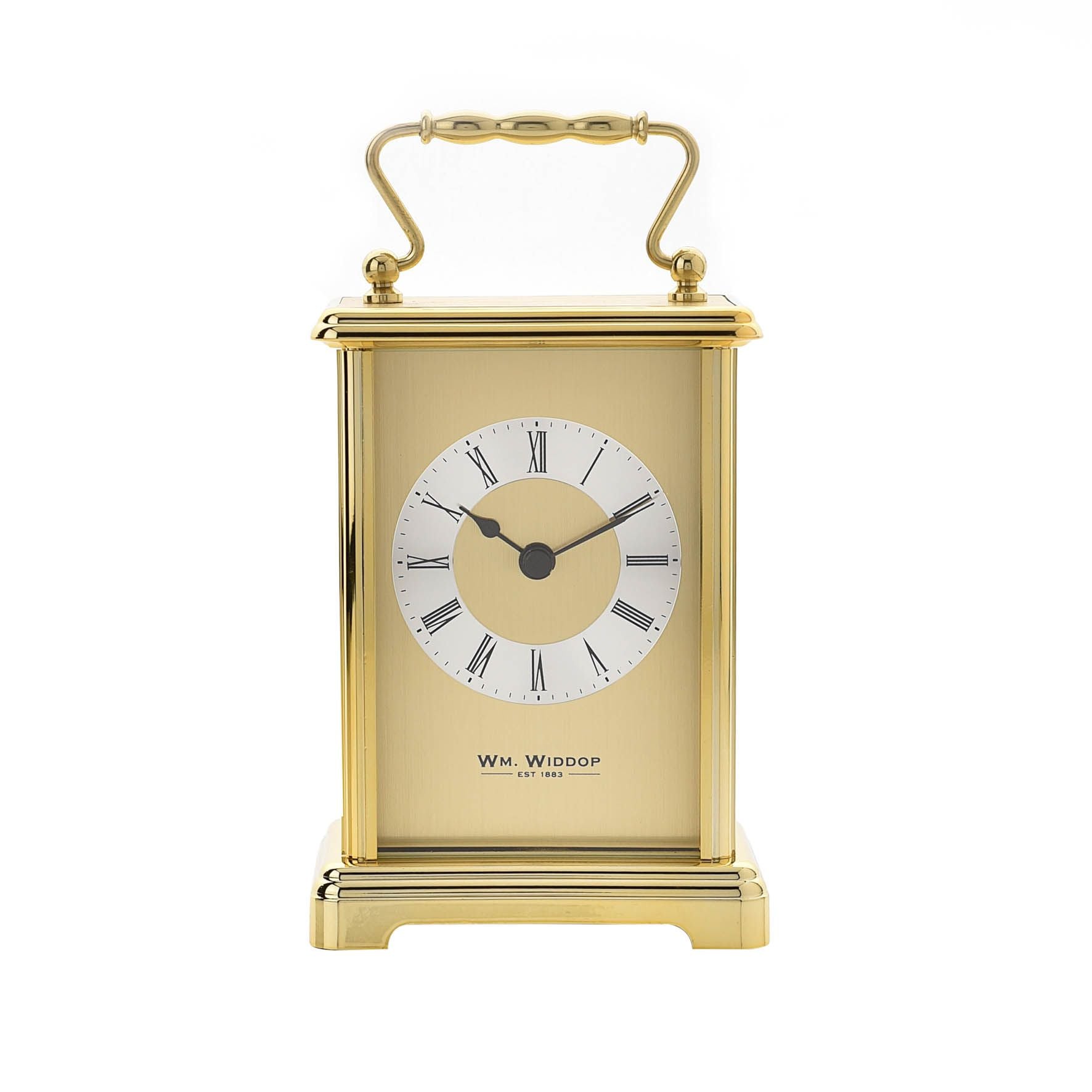 Wm.Widdop Carriage Clock - 2 tone gilt dial