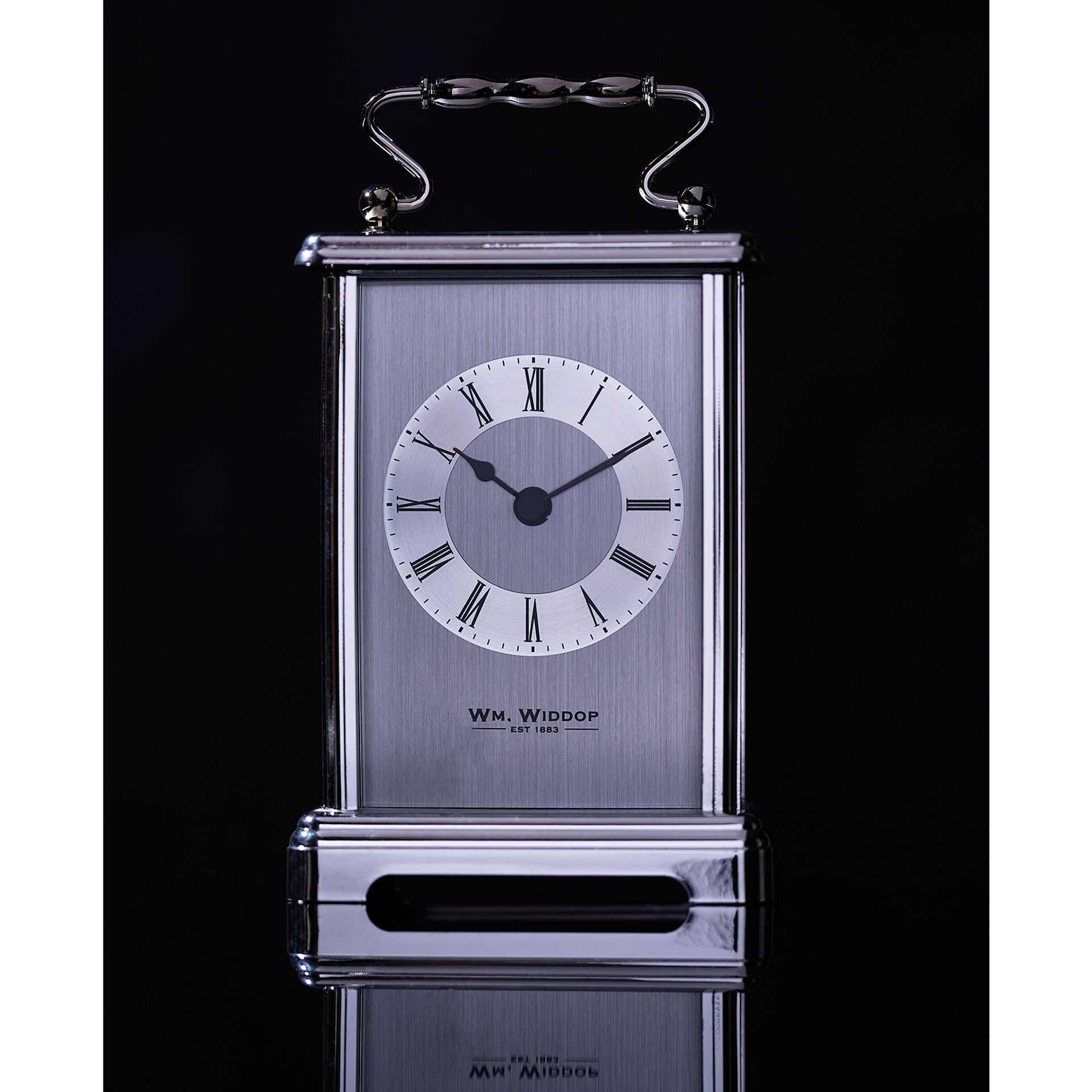 Wm Widdop Silver colour Carriage Clock