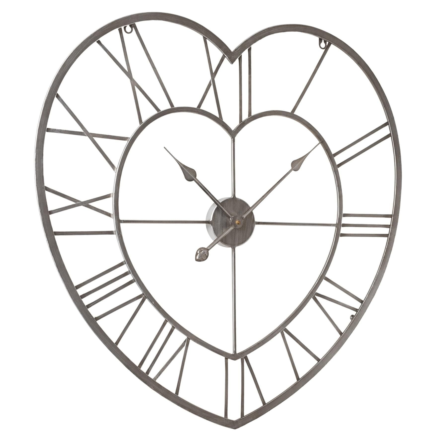 Hometime Metal Heart Shaped Wall Clock