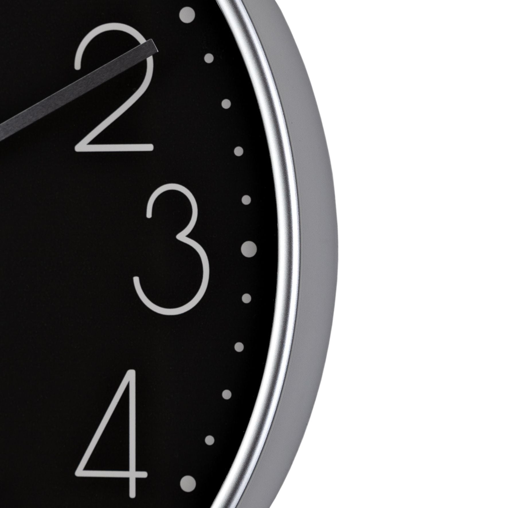 Hometime Round Black Wall Clock Silver Hands 12"