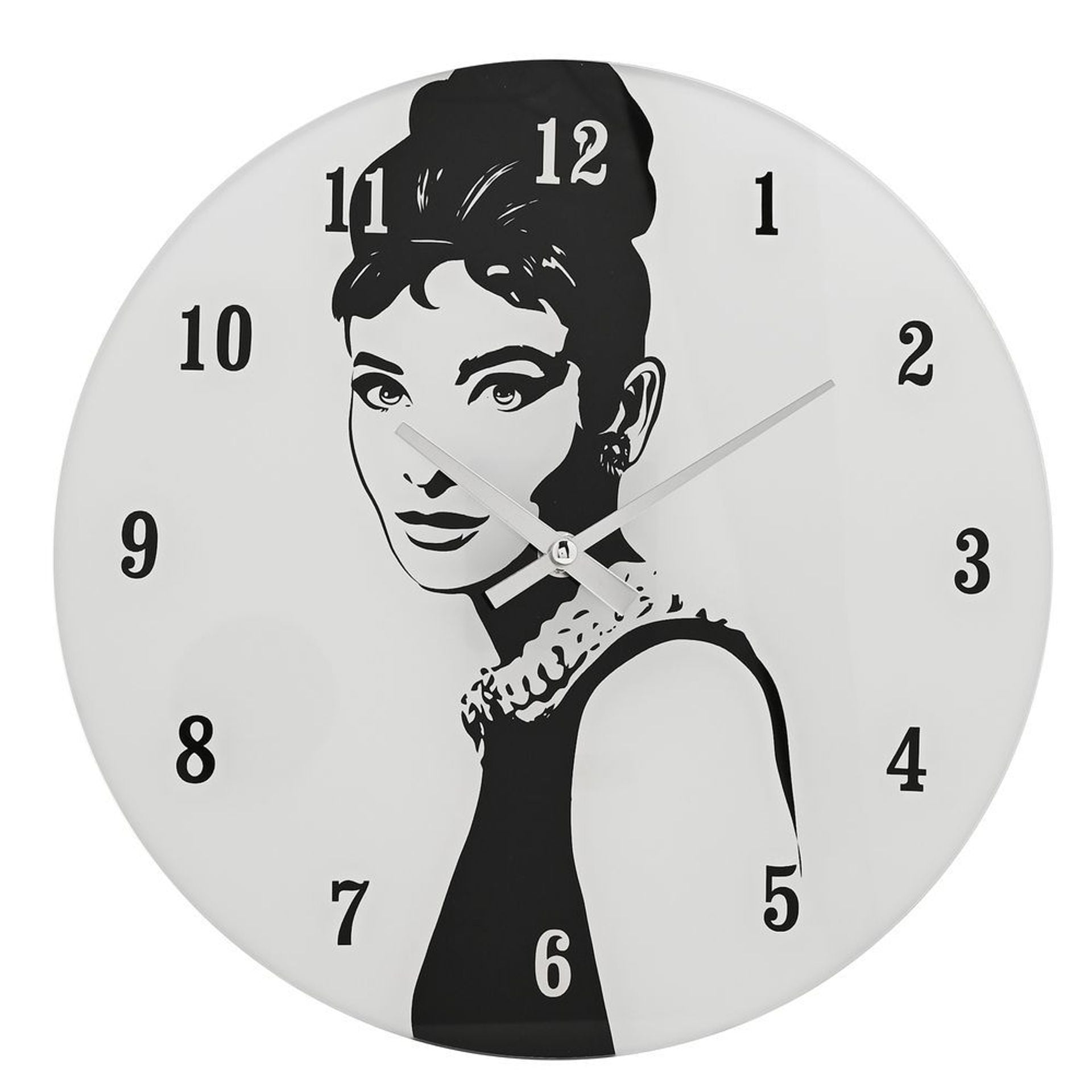 Hometime Iconic Collection Glass Wall Clock 30cm The 50's Film & Fashion Icon