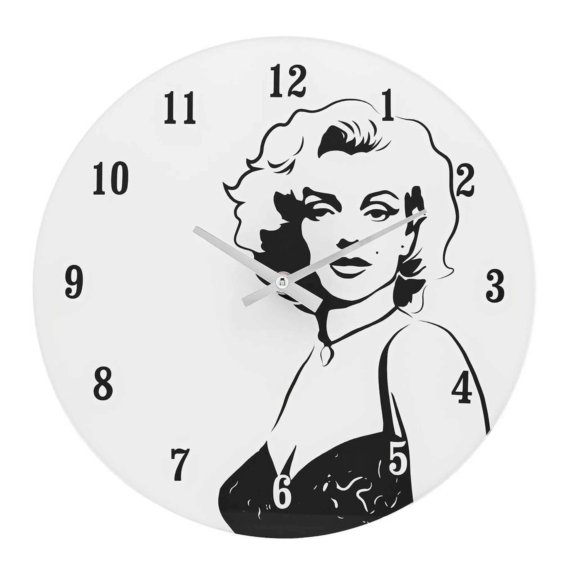 Hometime Iconic Collection Glass Wall Clock 30cm The 50's Hollywood Legend