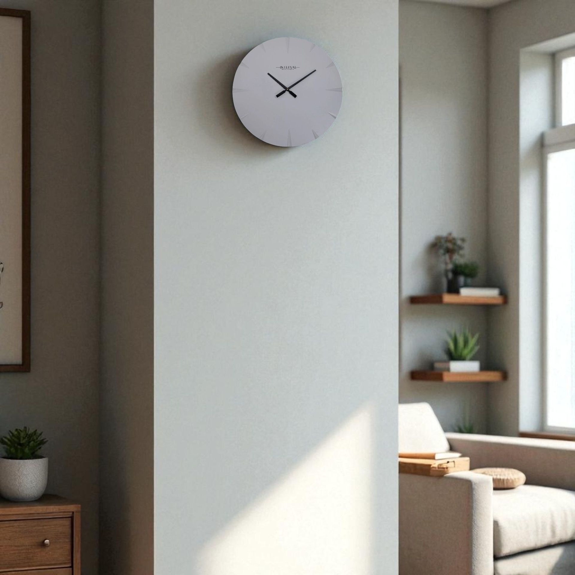 Interval Cement Look Wall Clock - 30cm