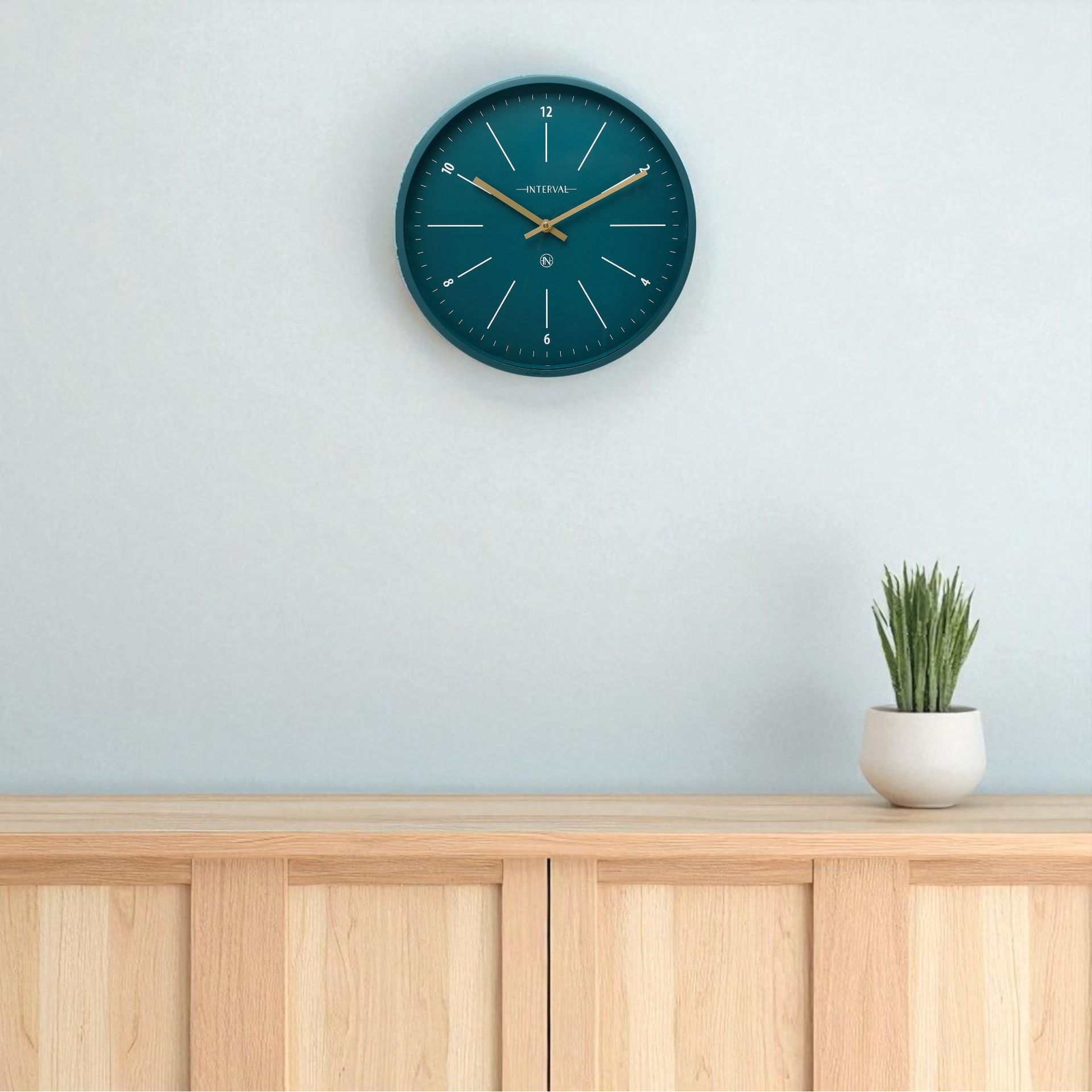 Interval Metal Wall Clock 32cm - Emerald