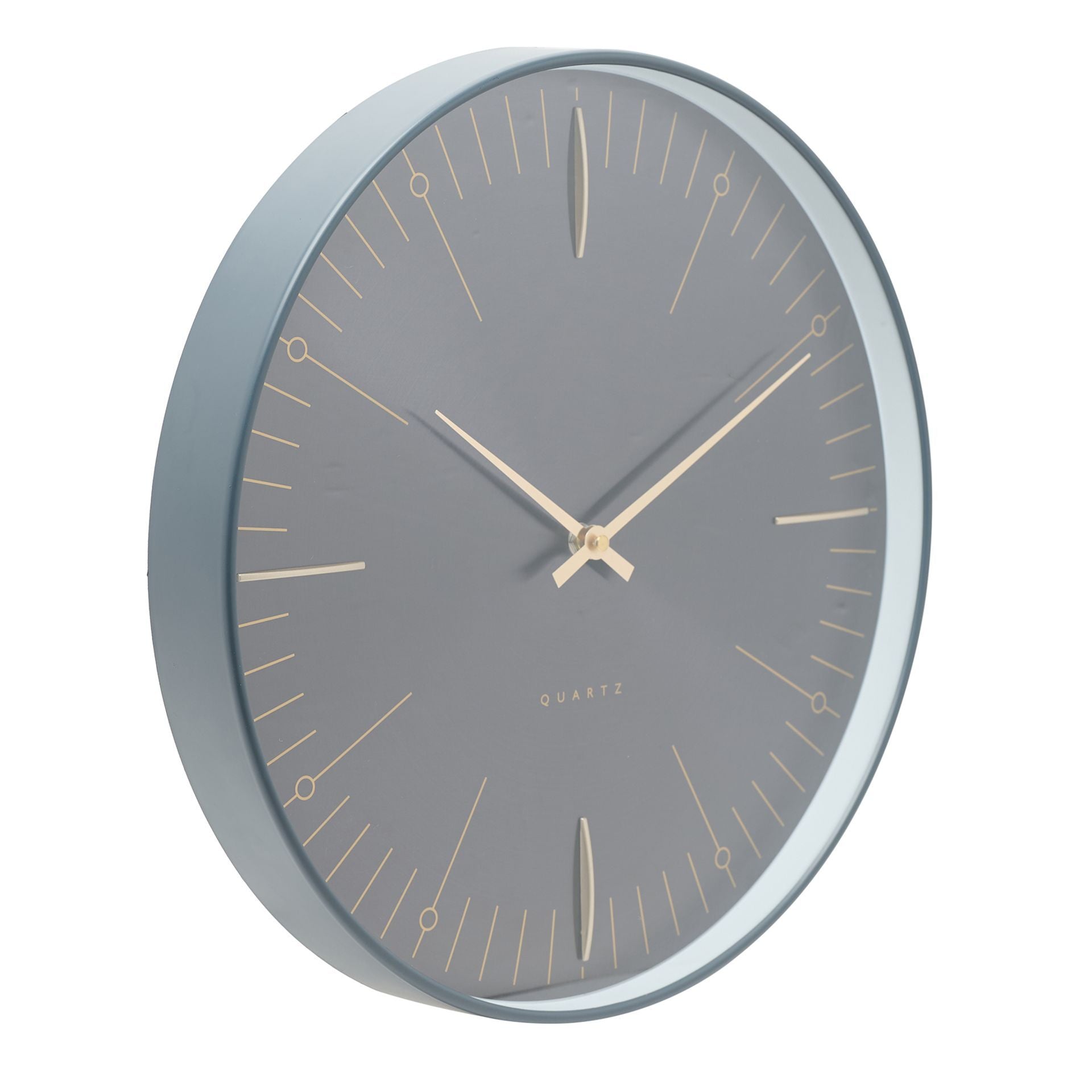 Interval Wall Clock 40cm - Black & Gold