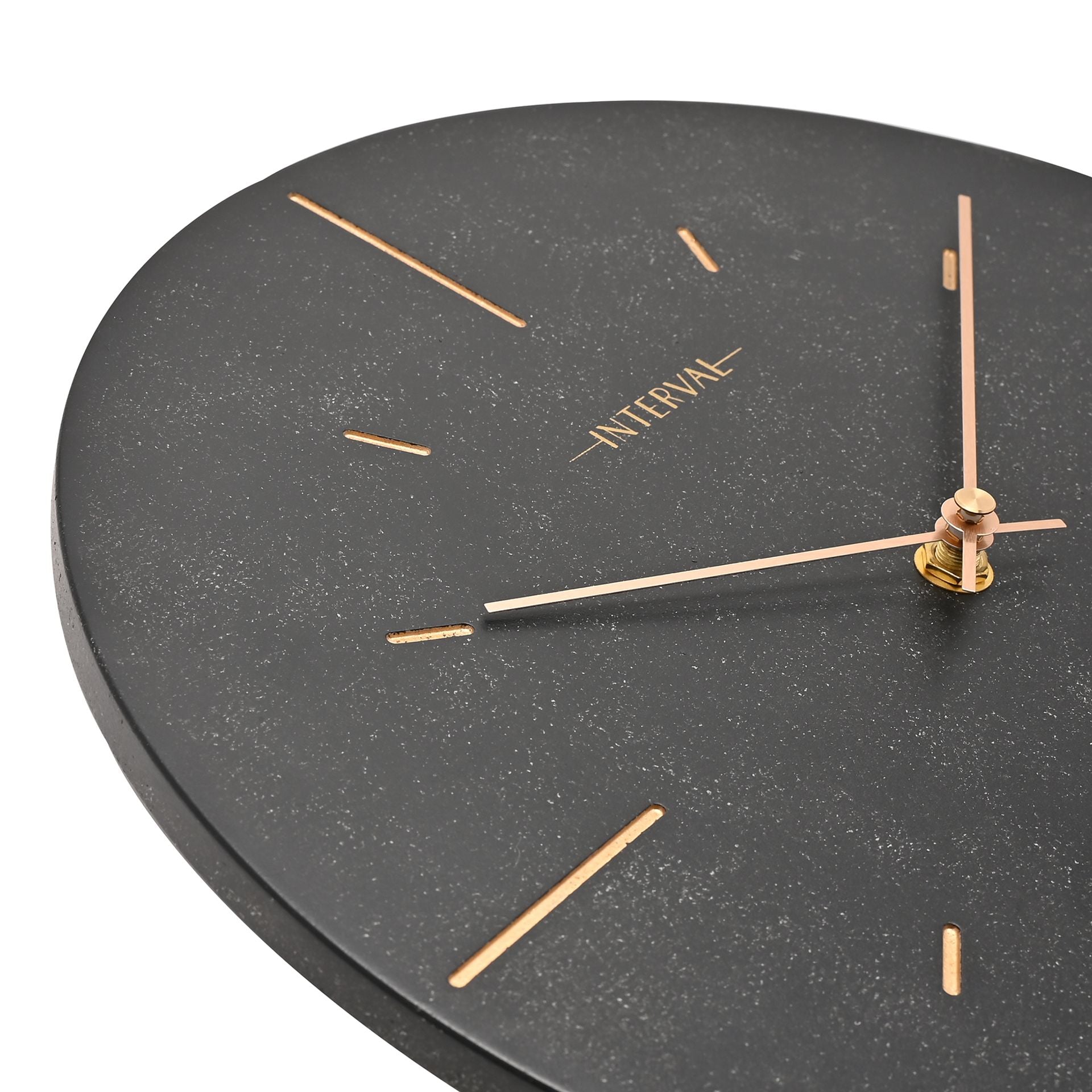 Interval Resin Wall Clock 30cm - Black & Gold