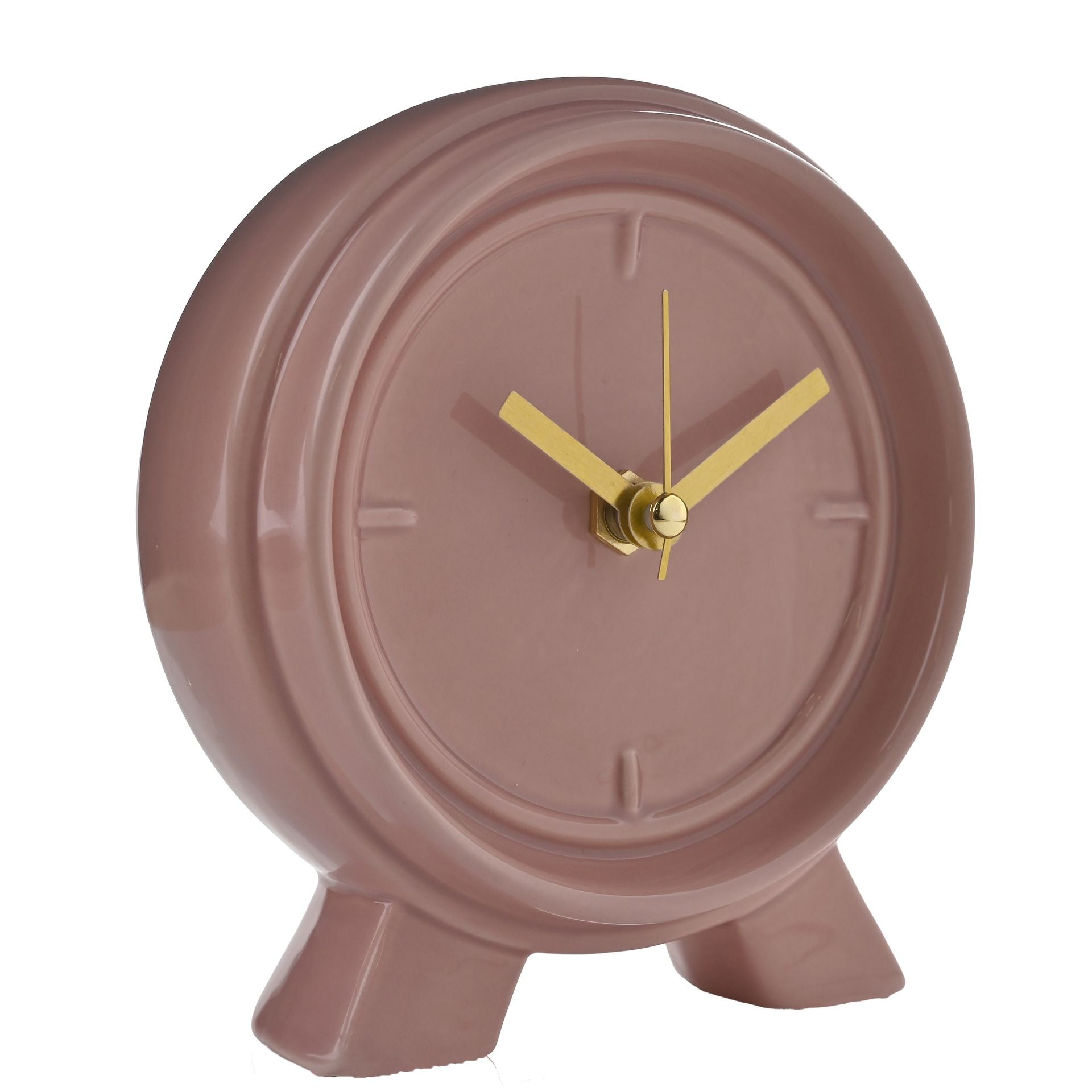 Interval Ceramic Mantle Clock - Pink Clay