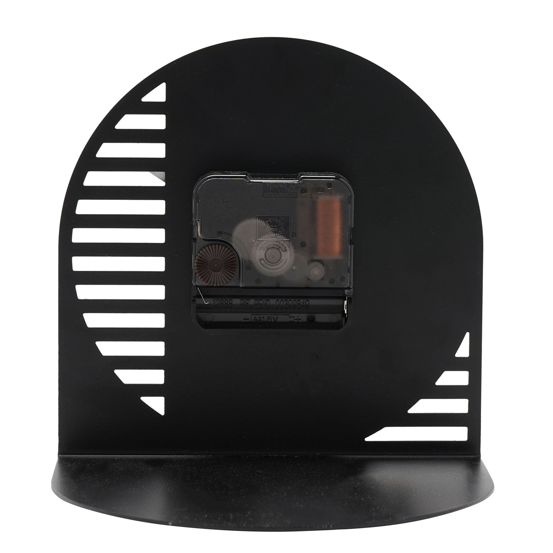 Interval Cut Out Steel Desk Clock - Black & Gold