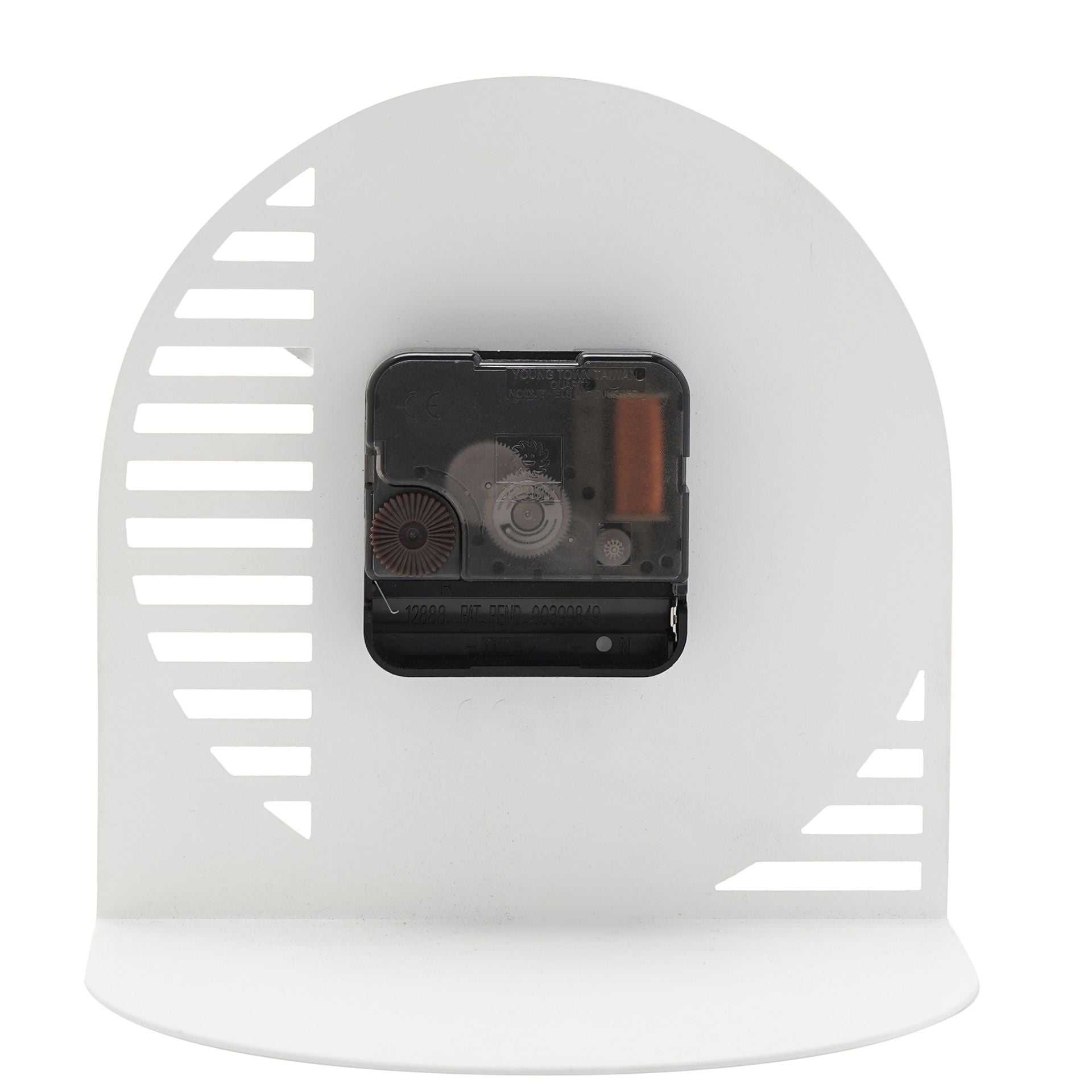 Interval Cut Out Steel Desk Clock - White & Black