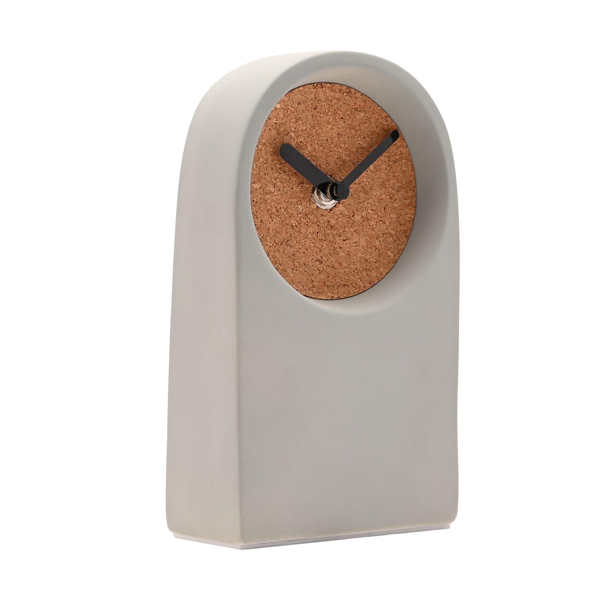 Interval Porcelain & Cork Desk Clock - Grey