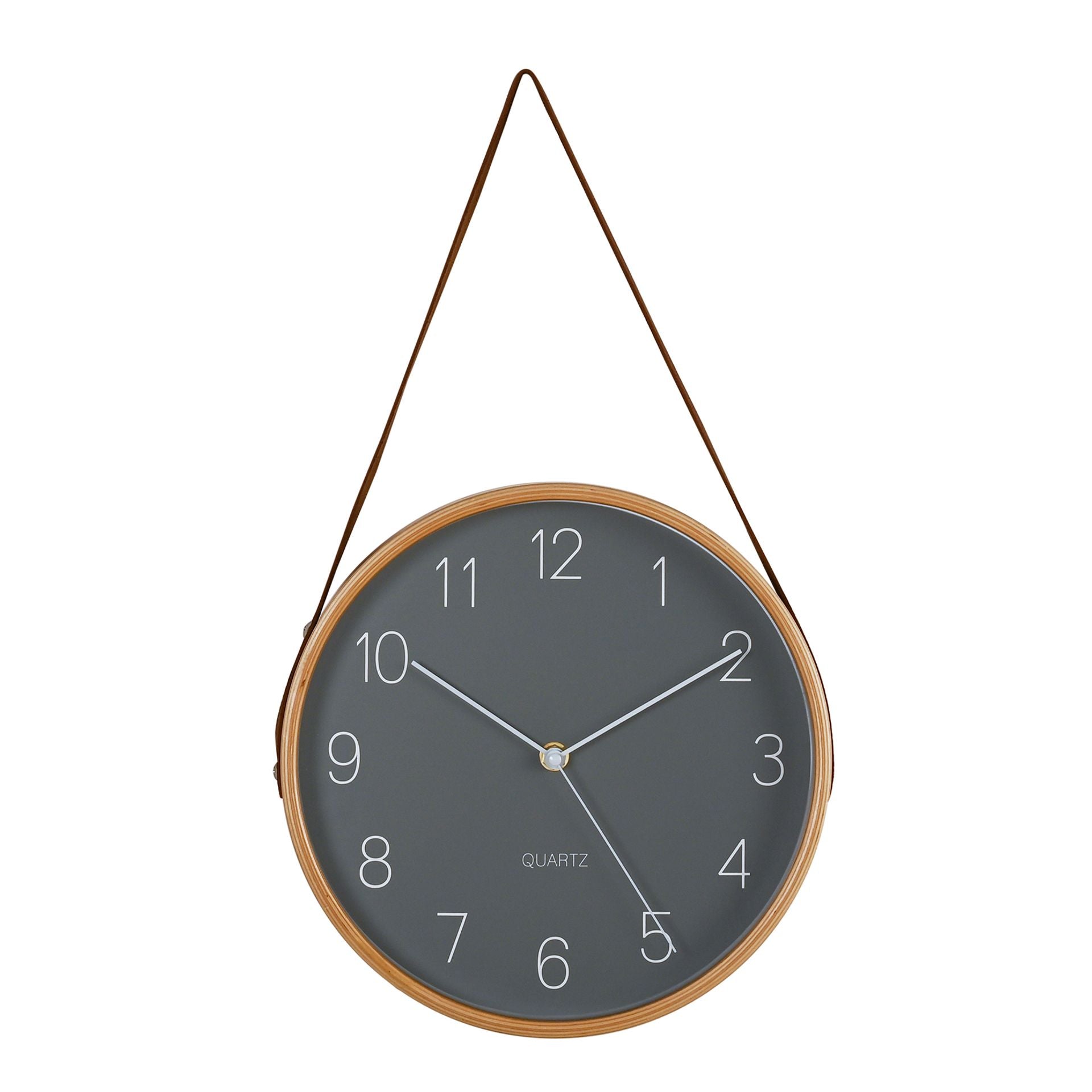 Hometime Wooden Wall Clock with Hanging Belt 25cm
