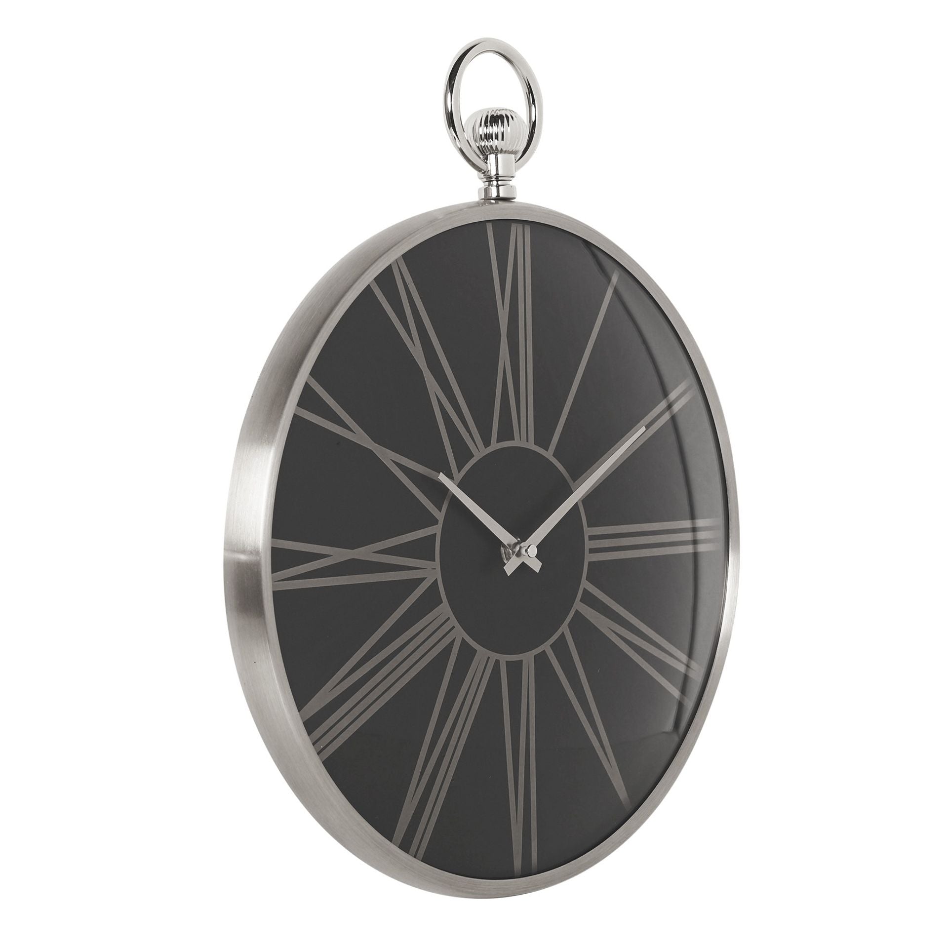 Hometime Silver Aluminium Wall Clock 32cm