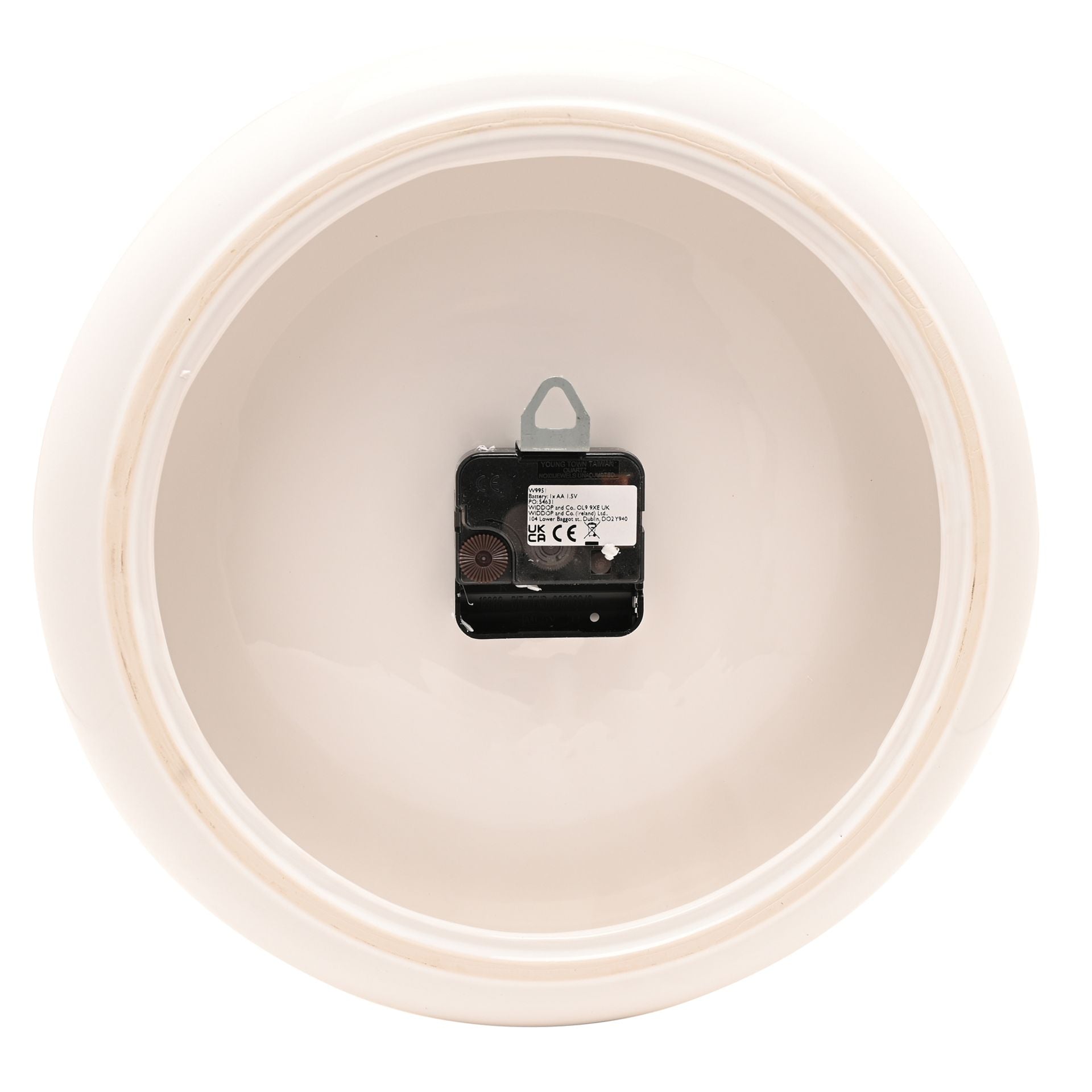 Interval White Ceramic Disc Clock 30cm