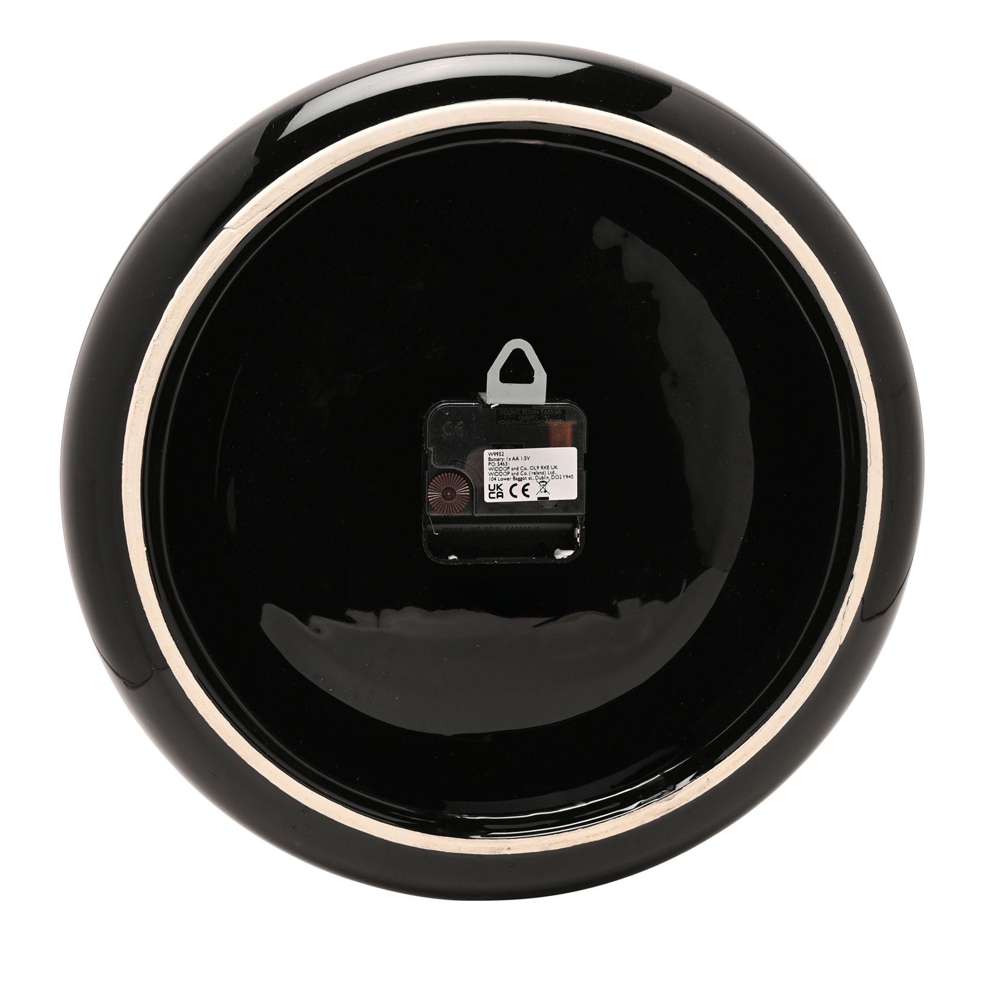 Interval Black Ceramic Disc Clock 30cm