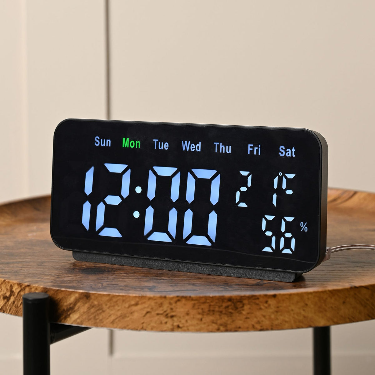 Hometime LED Alarm Clock with Thermometer and Hygrometer