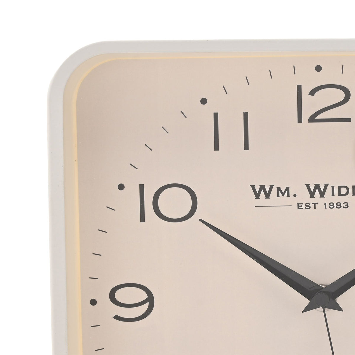 Wm. Widdop Square Metal Wall Clock 25cm - White