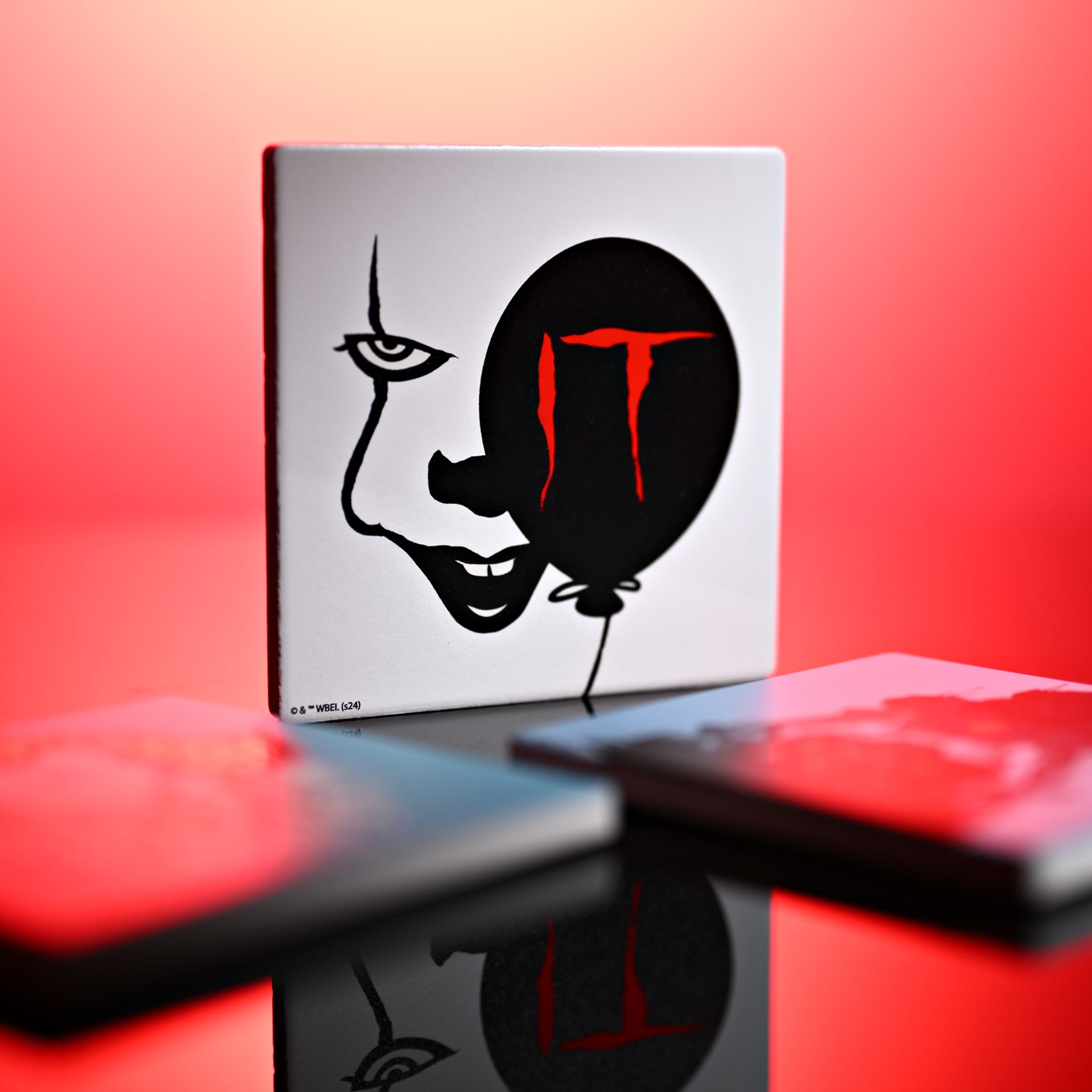 Warner Bros IT Square Coaster - Pennywise Face and Balloon