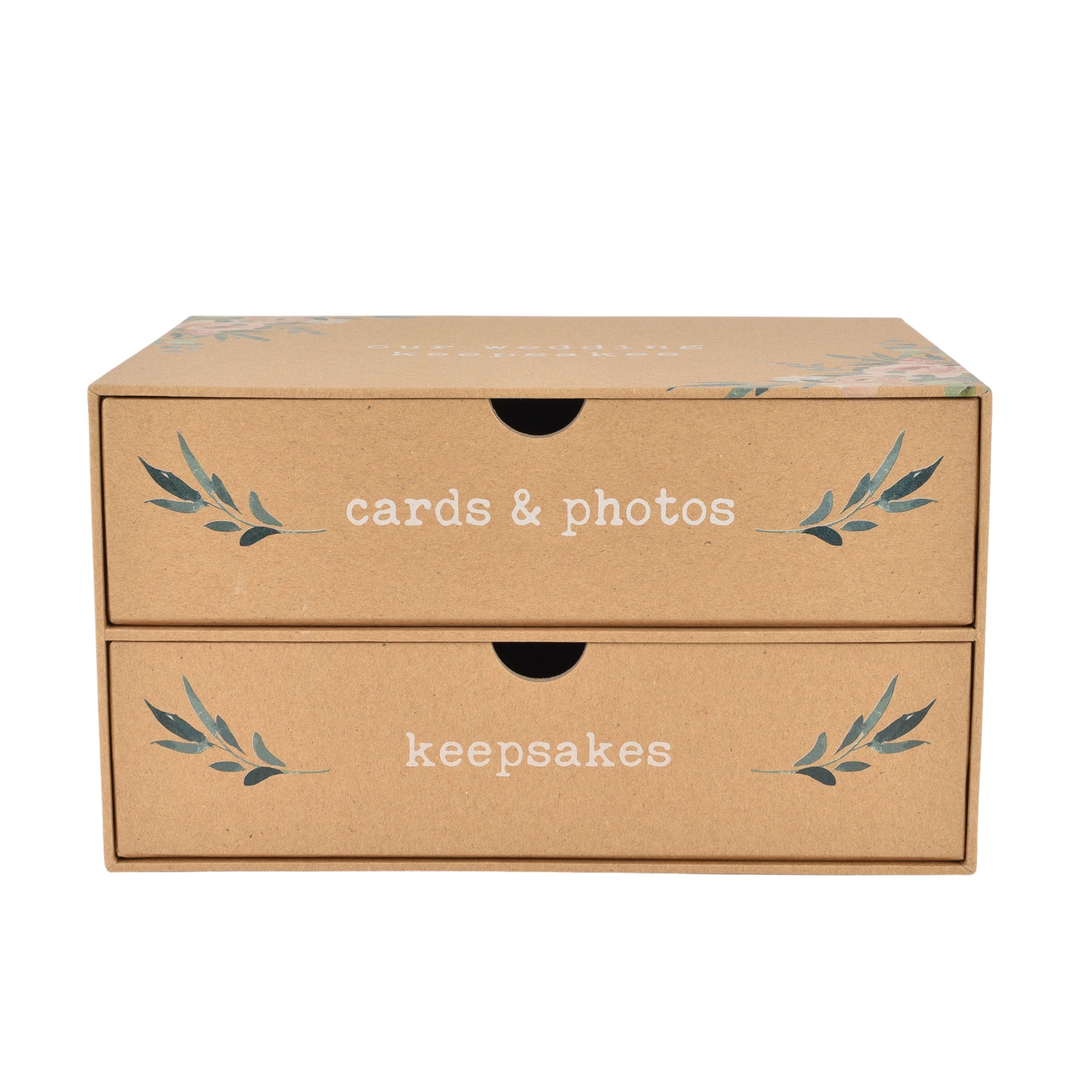 Love Story Keepsake Box 2 Drawers "Our Wedding Keepsakes"