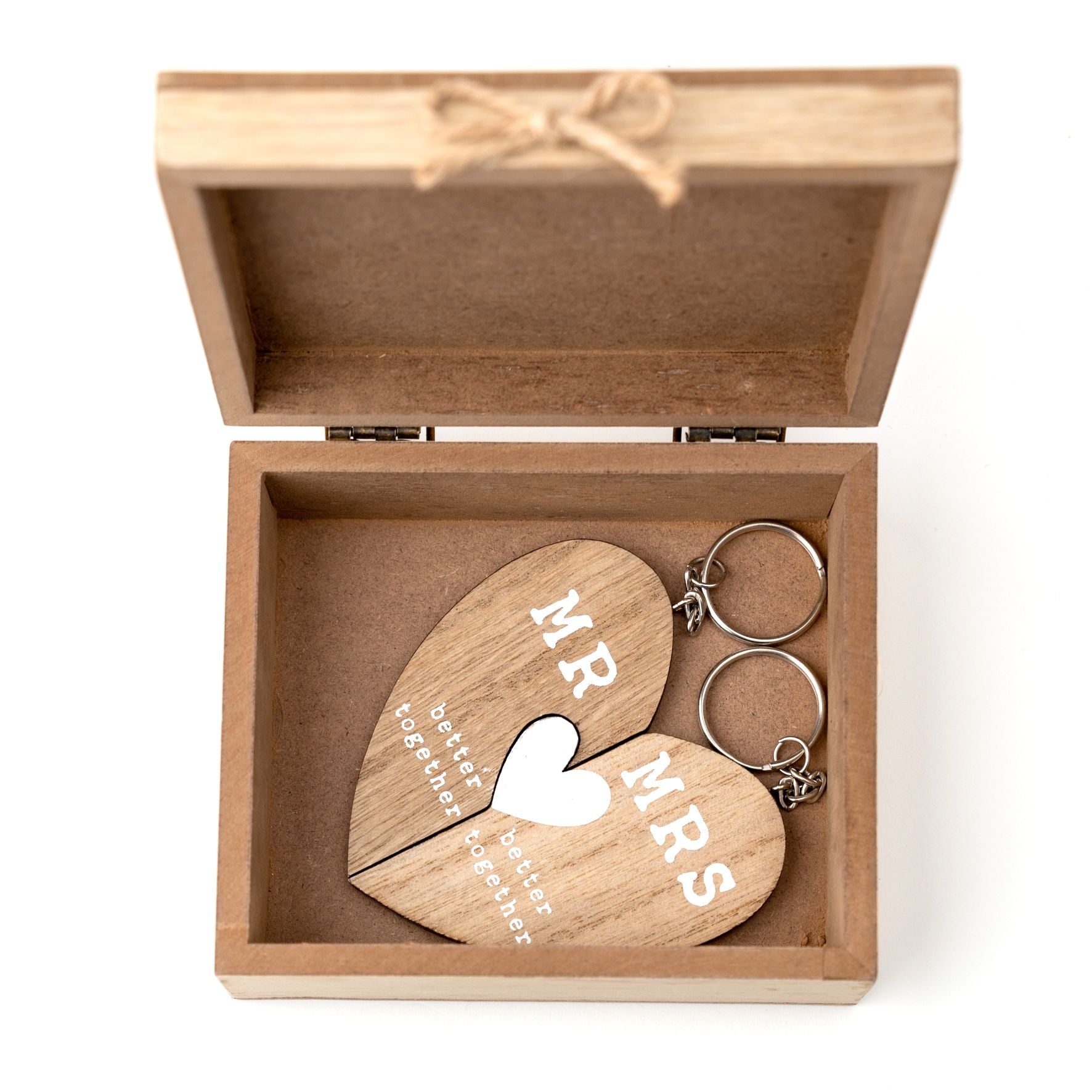 Love Story Pair of Keyrings in Box "Mr" & "Mrs"