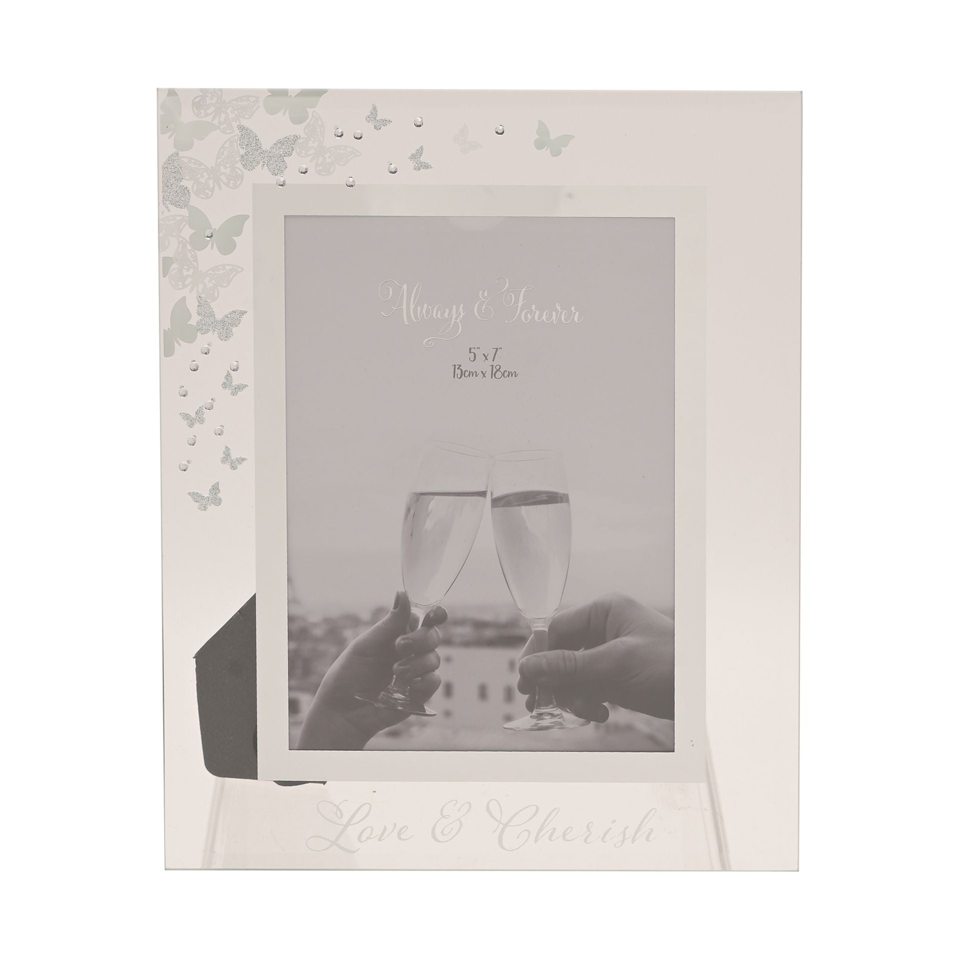Always & Forever Glass Frame Butterflies 5" x 7"