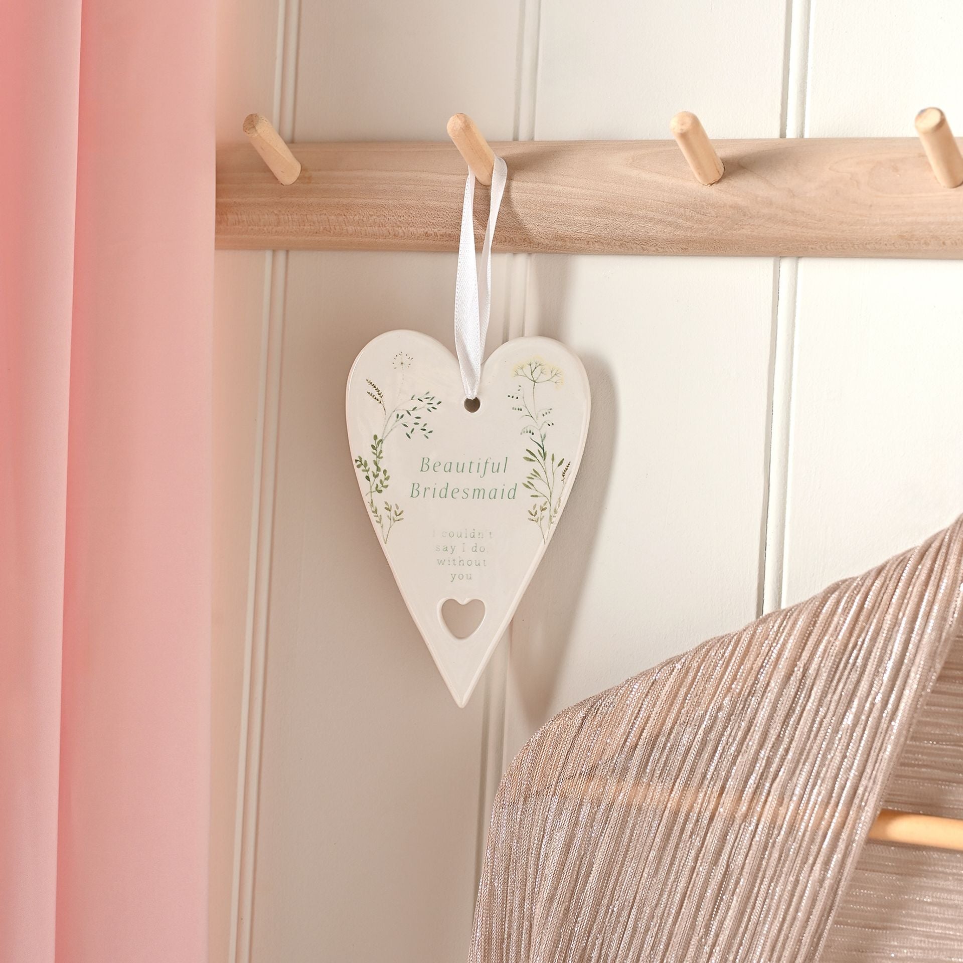 Love Story Ceramic Heart 13cms - Bridesmaid