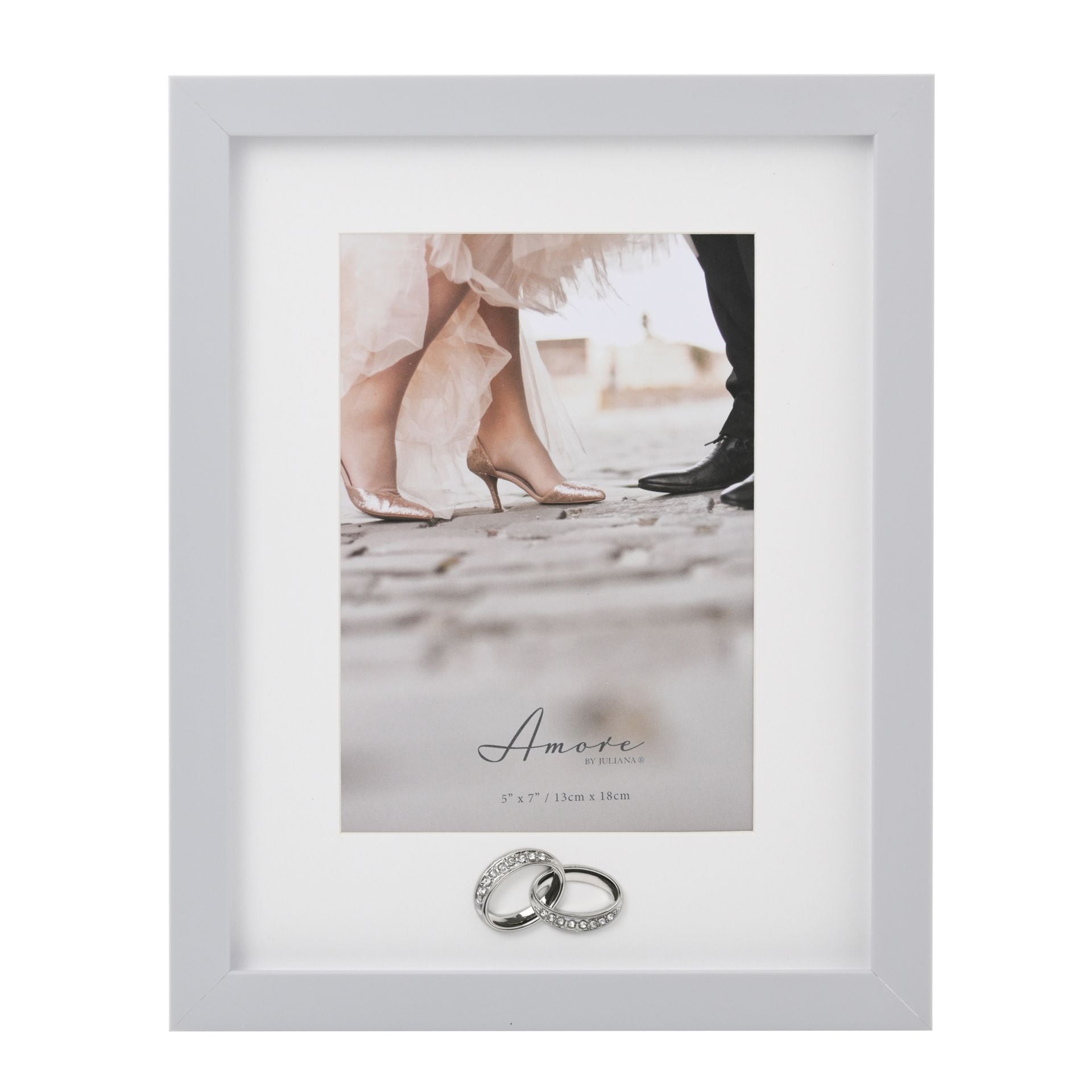 Amore Photo Frame with Rings Icon - 5" x 7"