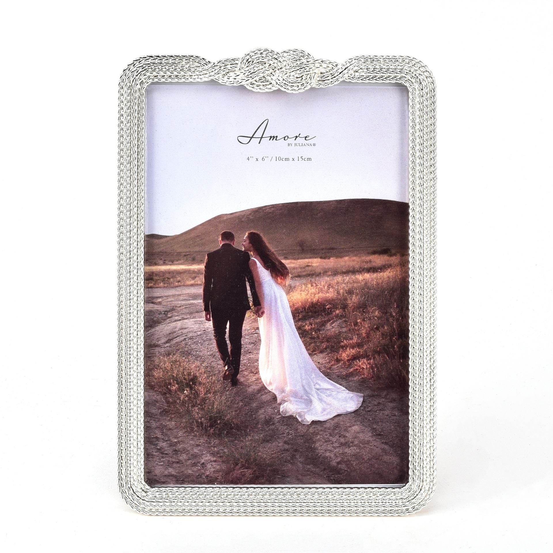 Amore Silverplated Infinity 3D Knot Frame - 4" x 6"
