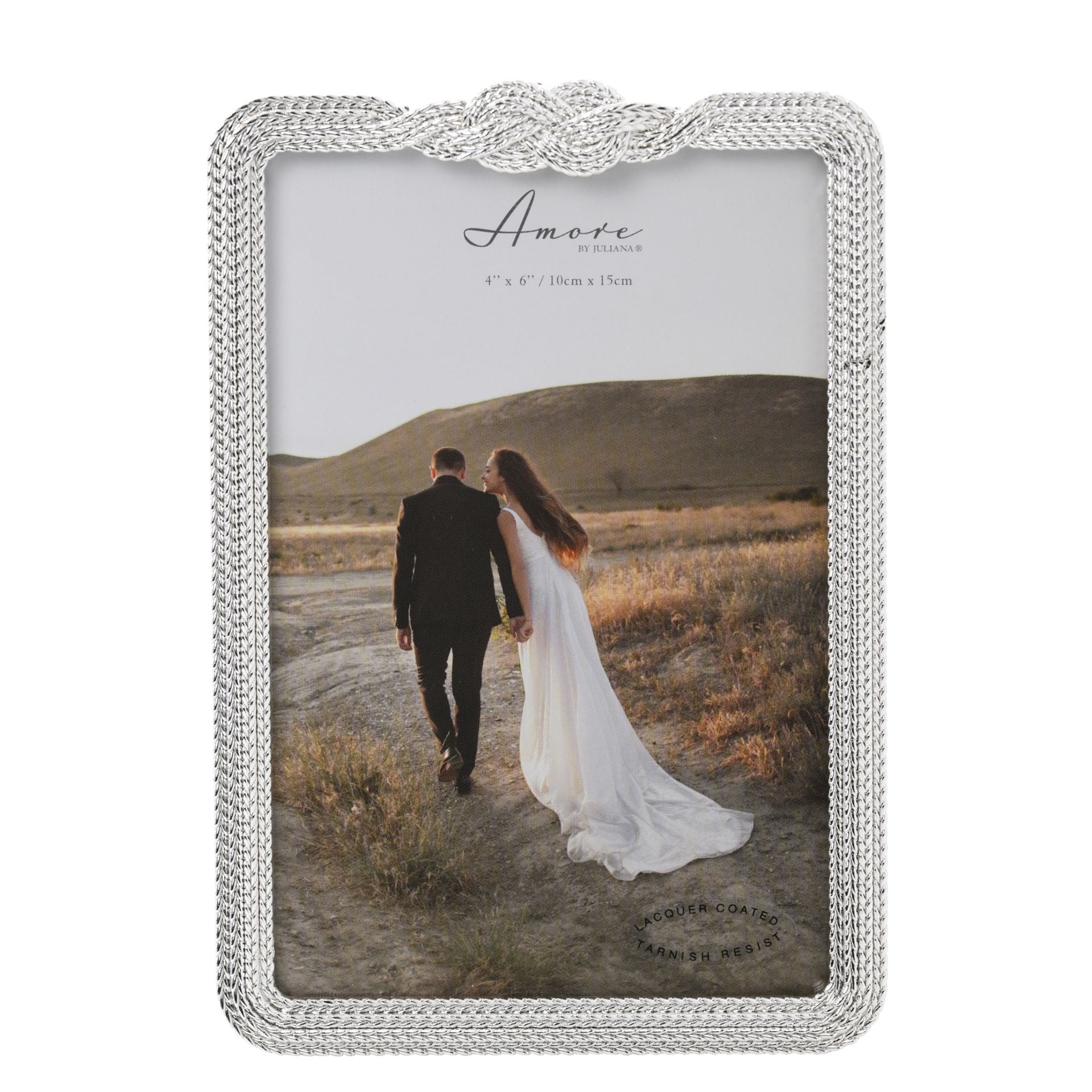 Amore Silverplated Infinity 3D Knot Frame - 4" x 6"