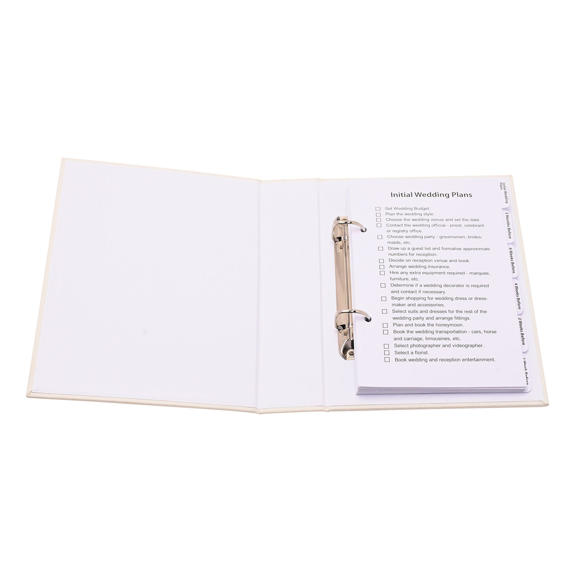 Amore Wedding Planner Cream Suede