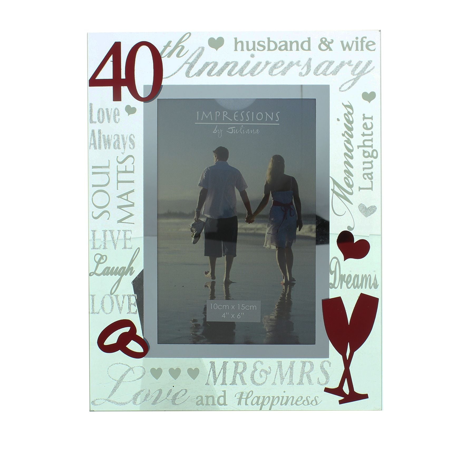 Mirror 3D Words Anniversary Frame 4" x 6" - 40