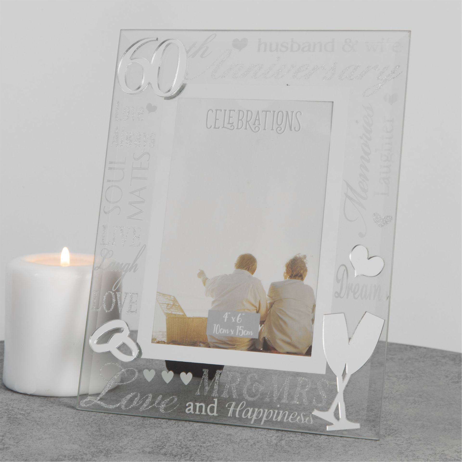 Mirror 3D Words Anniversary Frame 4" x 6" - 60