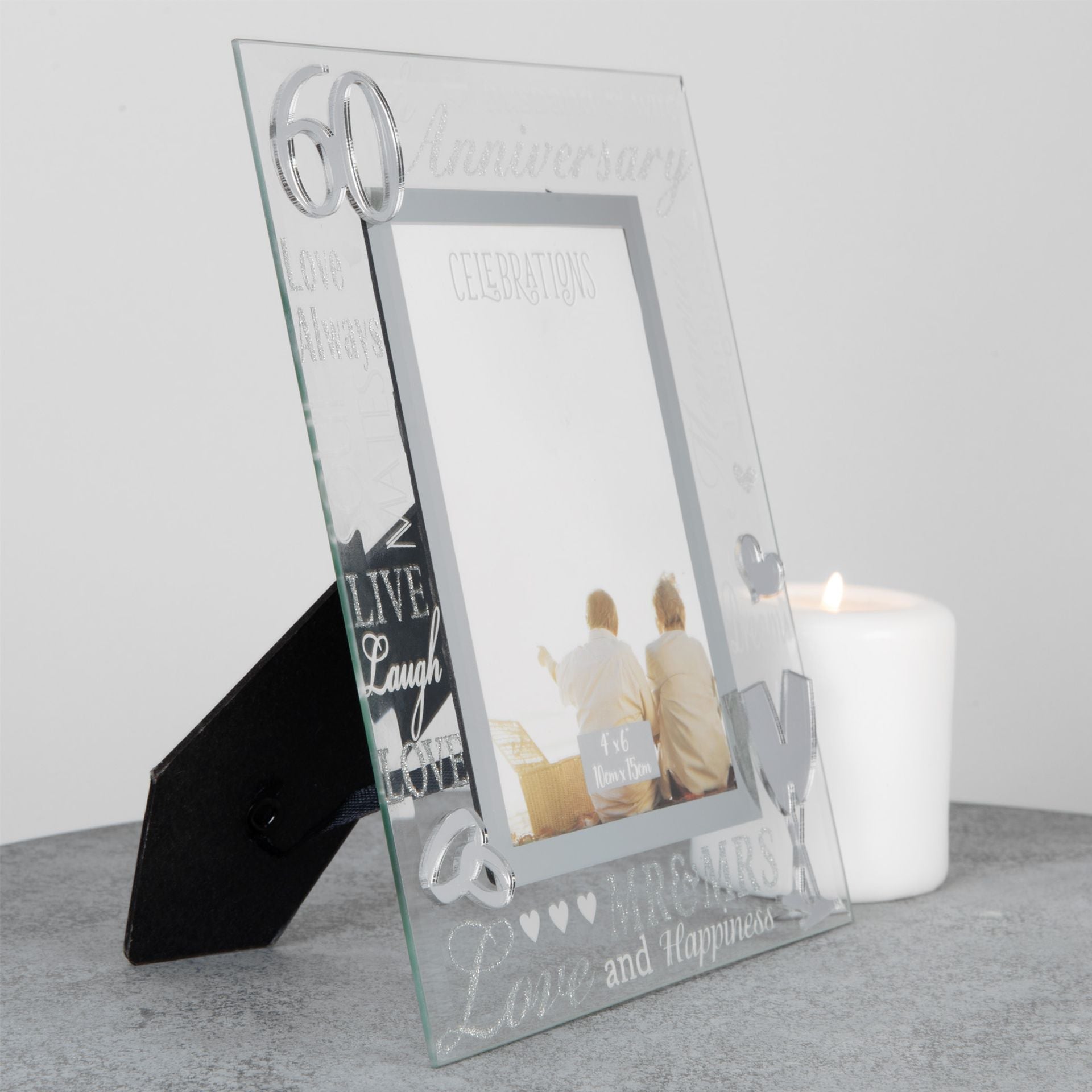 Mirror 3D Words Anniversary Frame 4" x 6" - 60