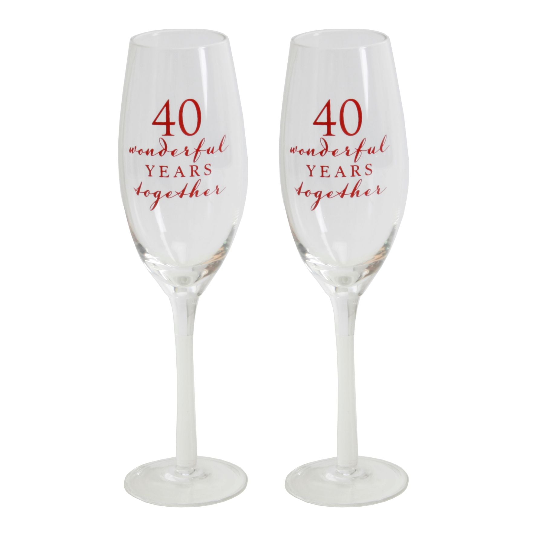 Amore Champagne Flutes Set of 2 - 40th Anniversary