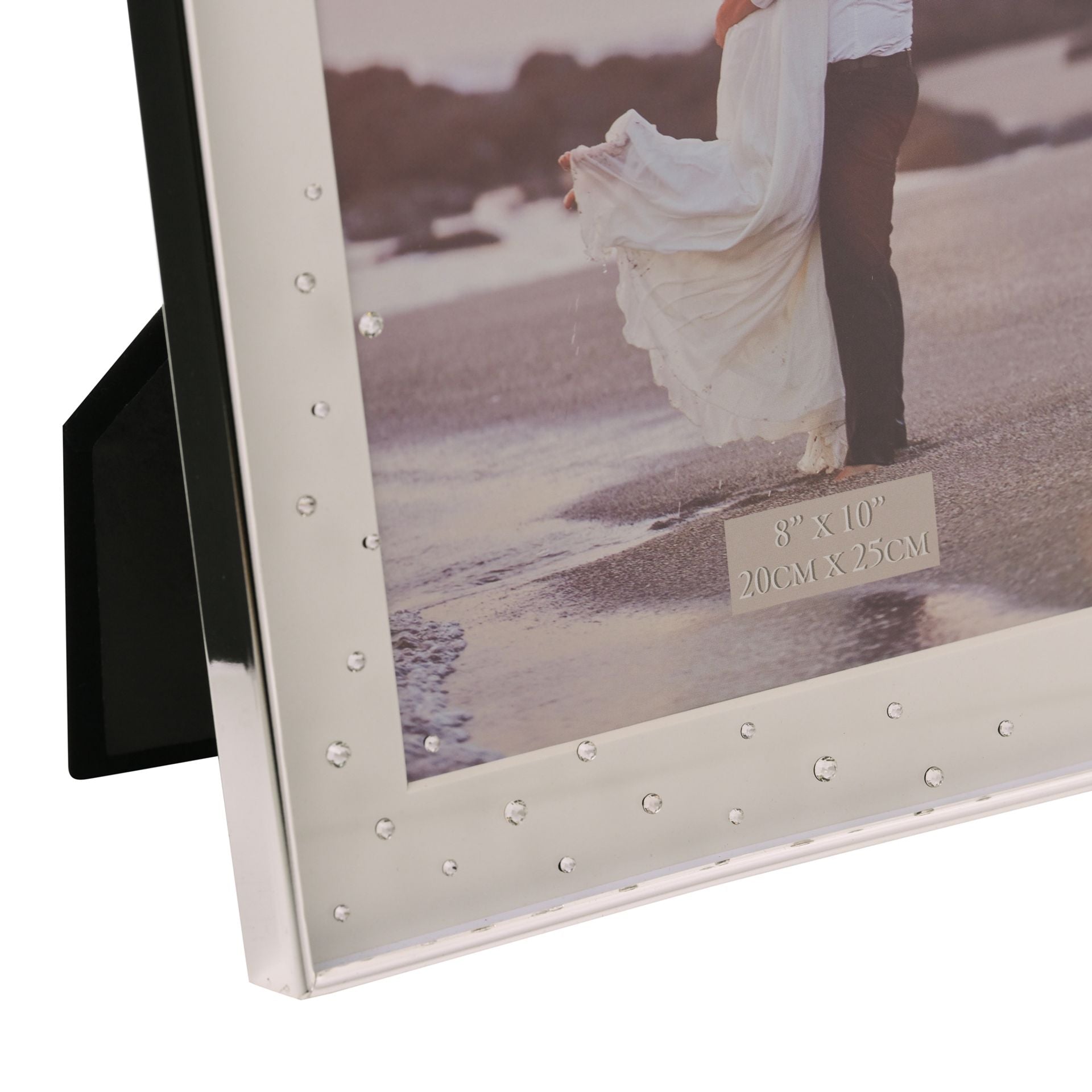 Amore Silverplated Box Frame with Crystals 8" x 10"