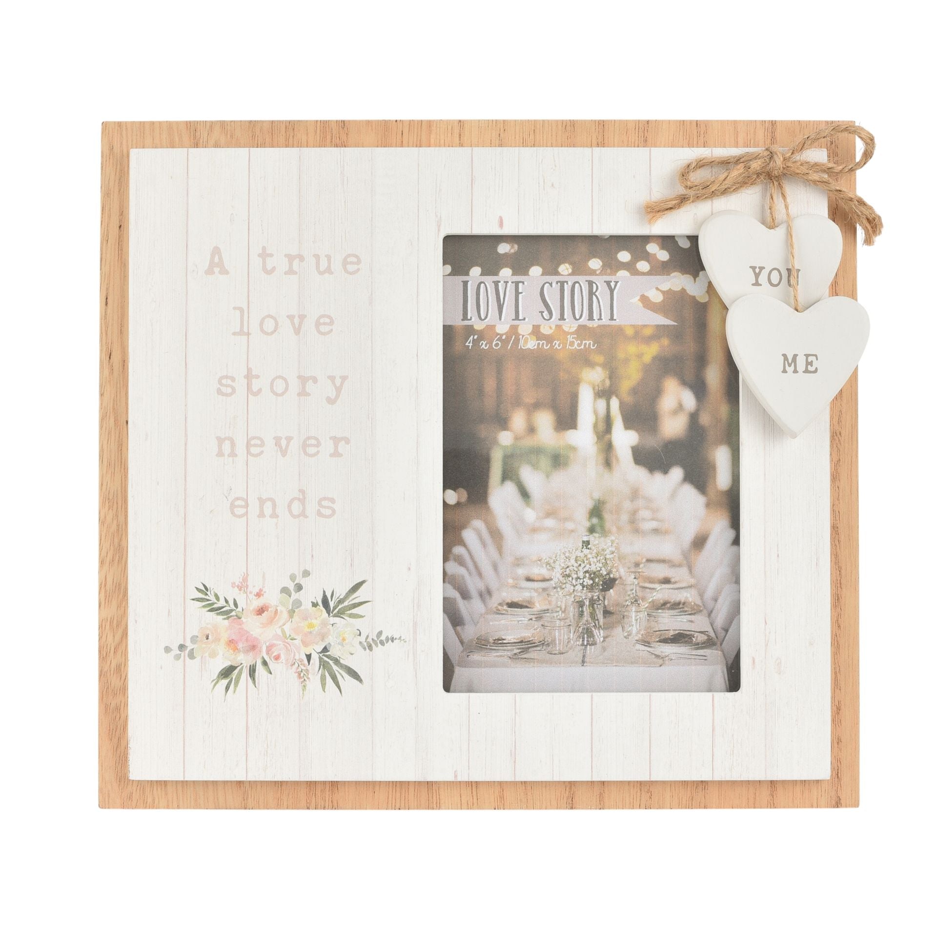 Love Story Photo Frame 4" x 6" "Our Love Story"