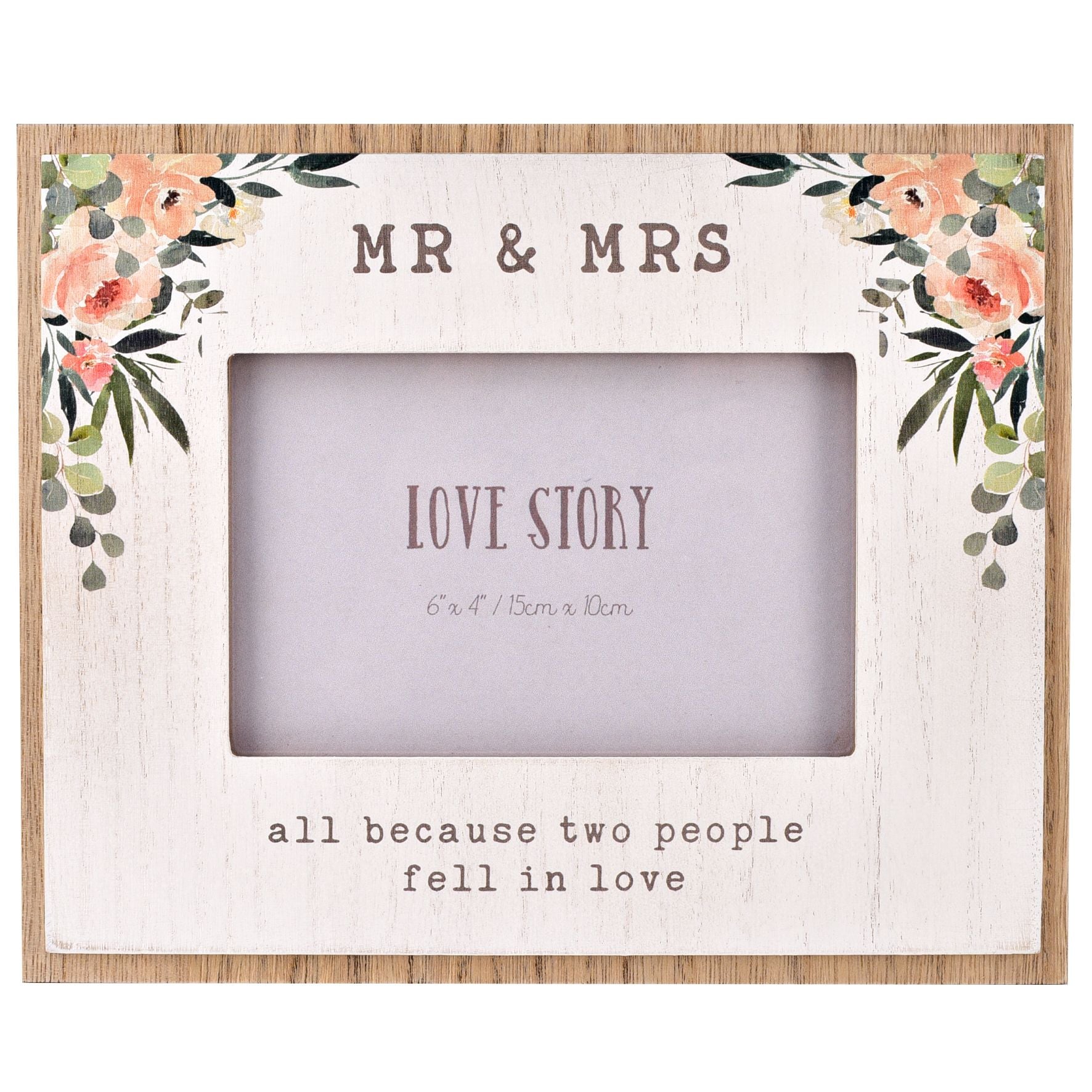 Love Story Photo Frame 6" x 4" "Mr & Mrs"