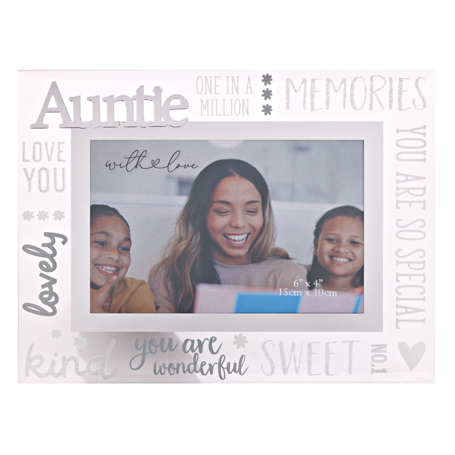 With Love Glass Frame With 3D - Auntie