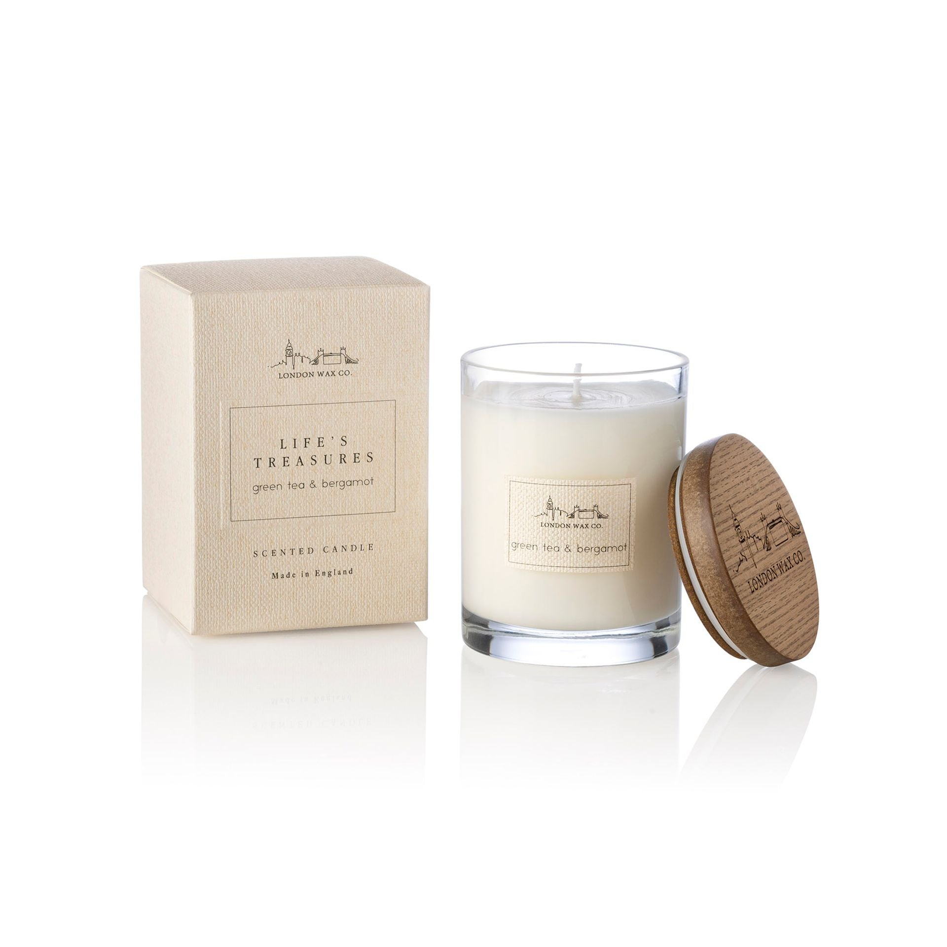 The London Wax Company Green Tea & Bergamot Lidded Candle 226g