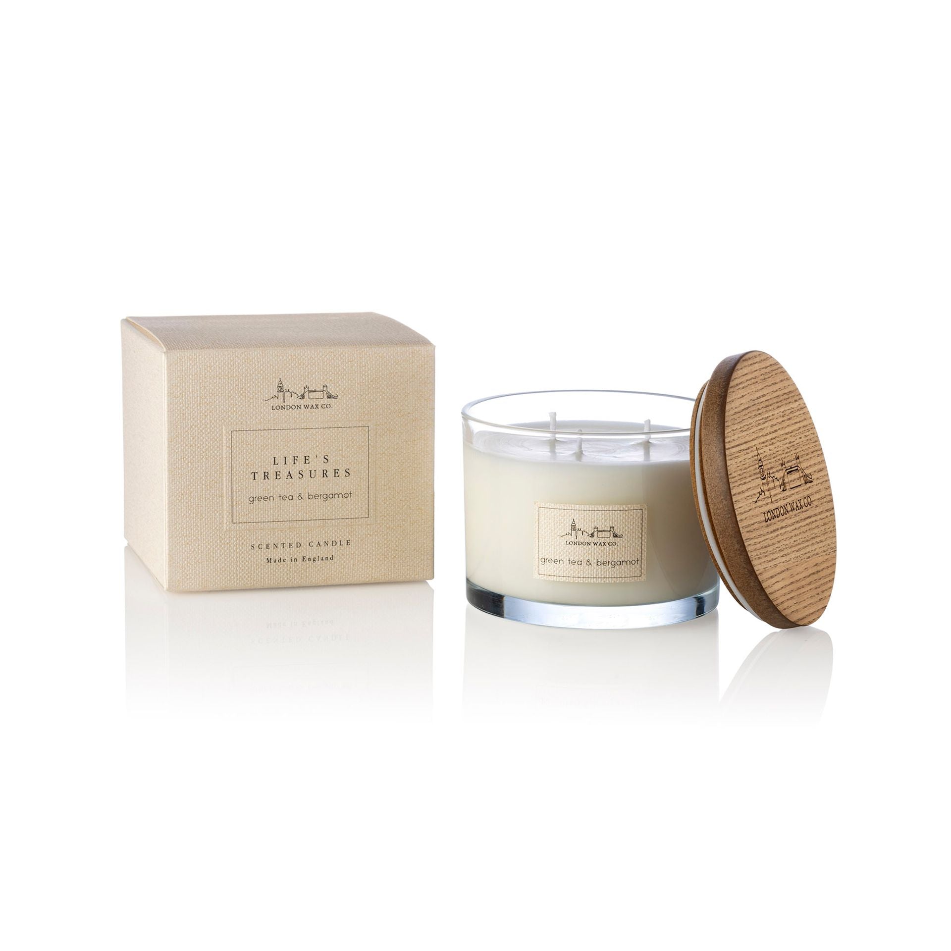 The London Wax Company Green Tea & Bergamot Lidded Candle 368g
