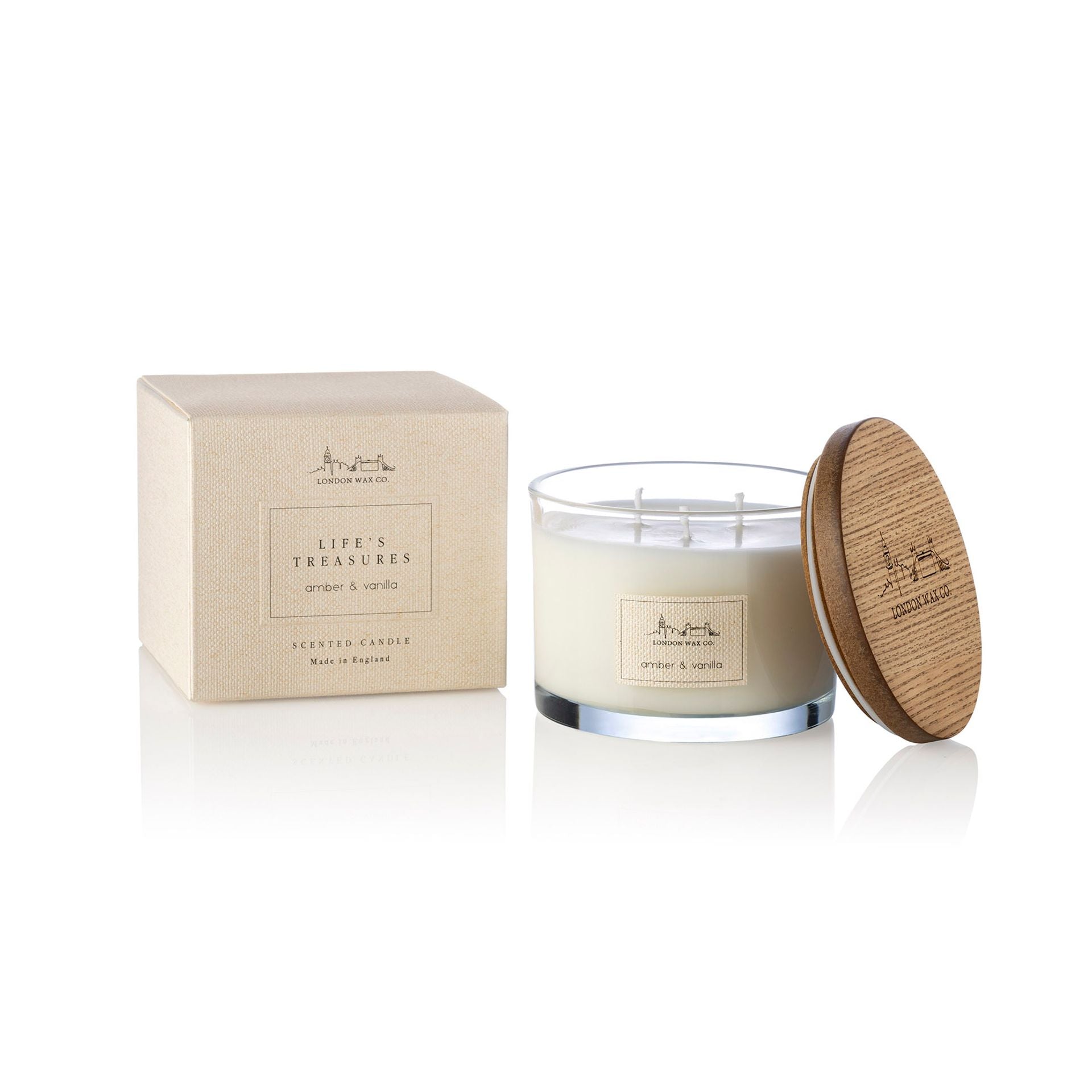 The London Wax Company Amber & Vanilla Lidded Candle 368g