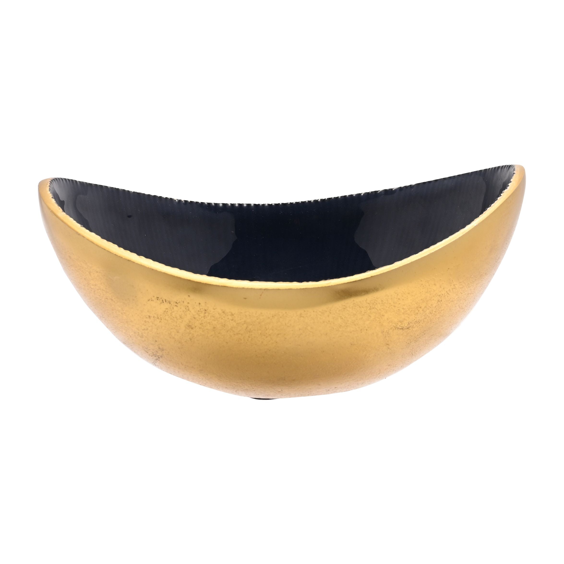 Celestial Gold and Blue Oval Enamel Bowl