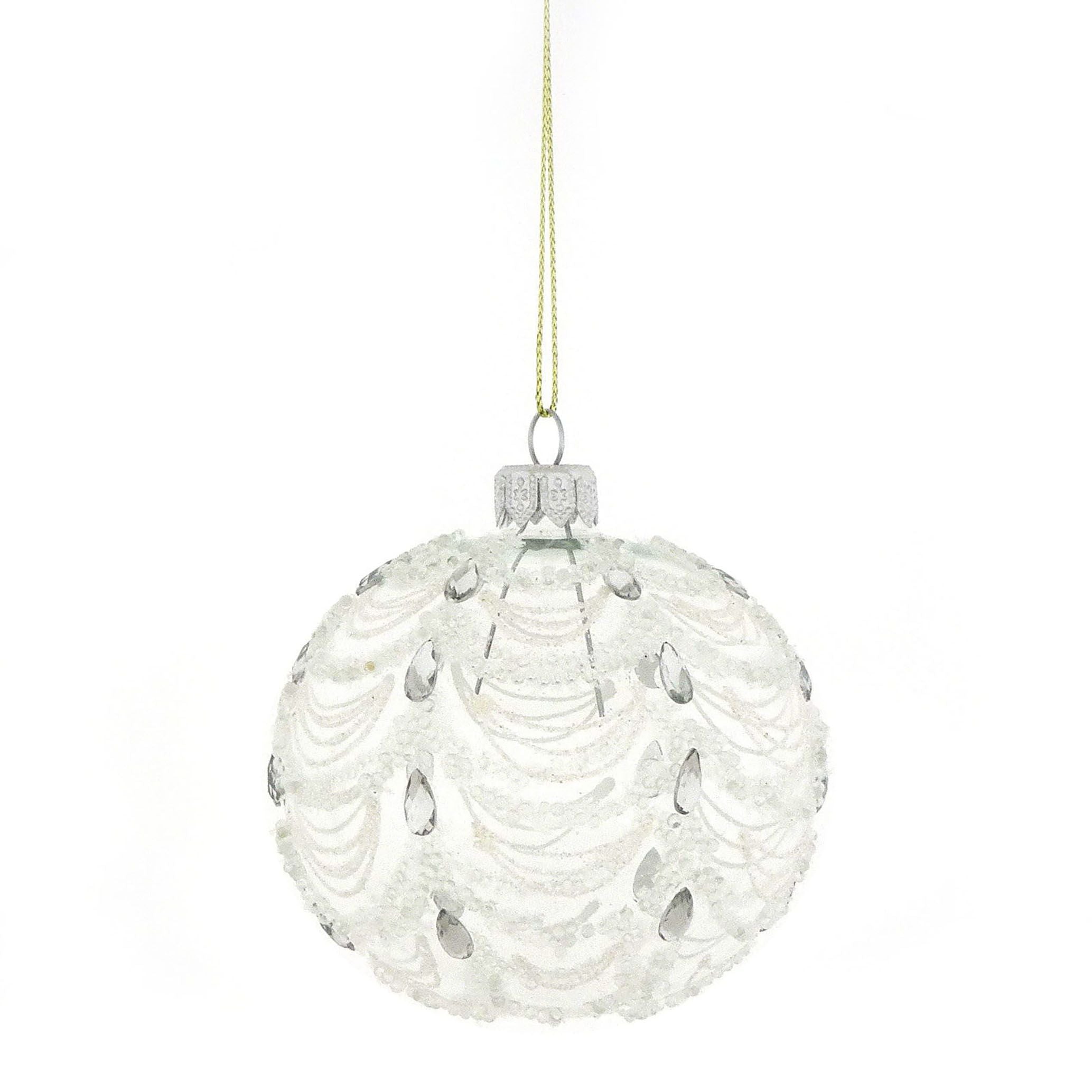 Hand Decorated Glass Bauble - Wave Pattern