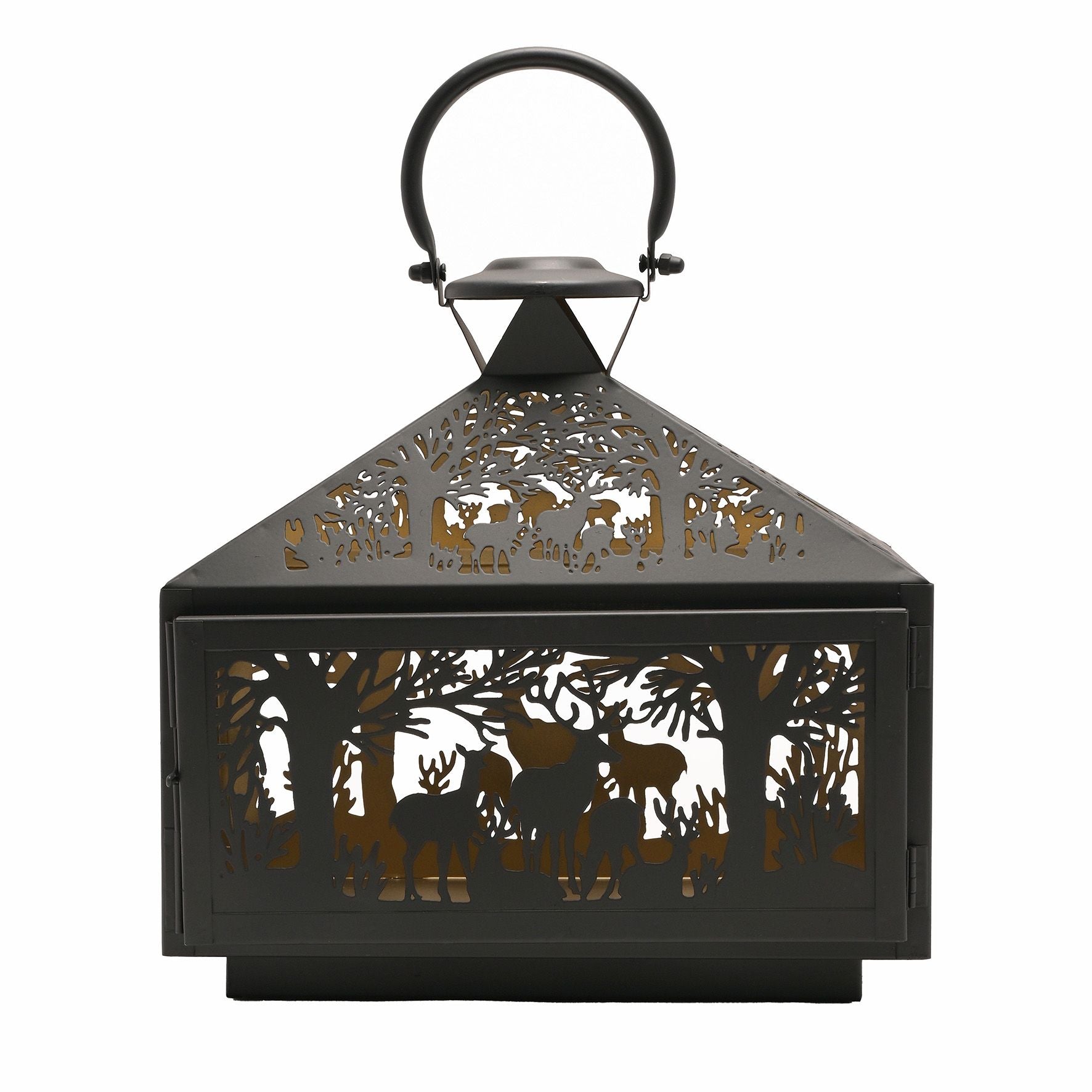 Stag Silhouette Lantern Rectangular